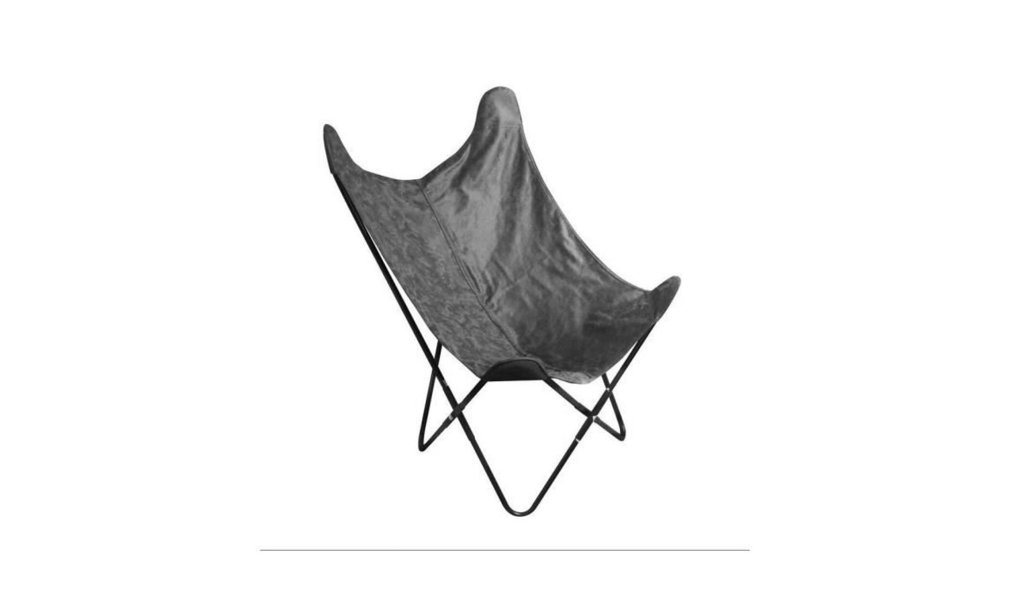 fauteuil papillon suedine gris gris