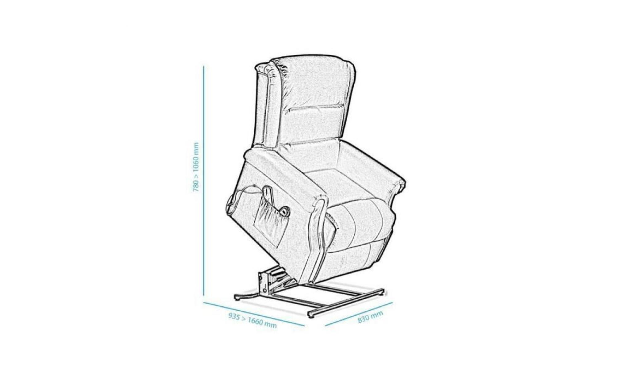 fauteuil relax électrique en pvc avec releveur coloris noir pas cher