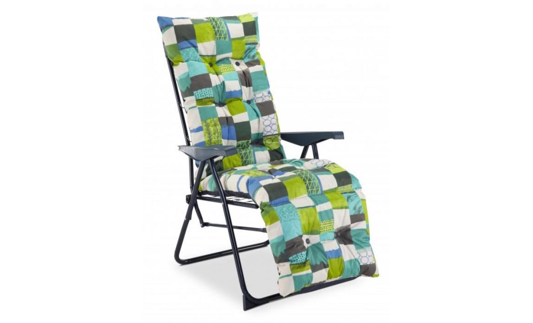 fauteuil relax en coton avec un coussin floconné 8cm