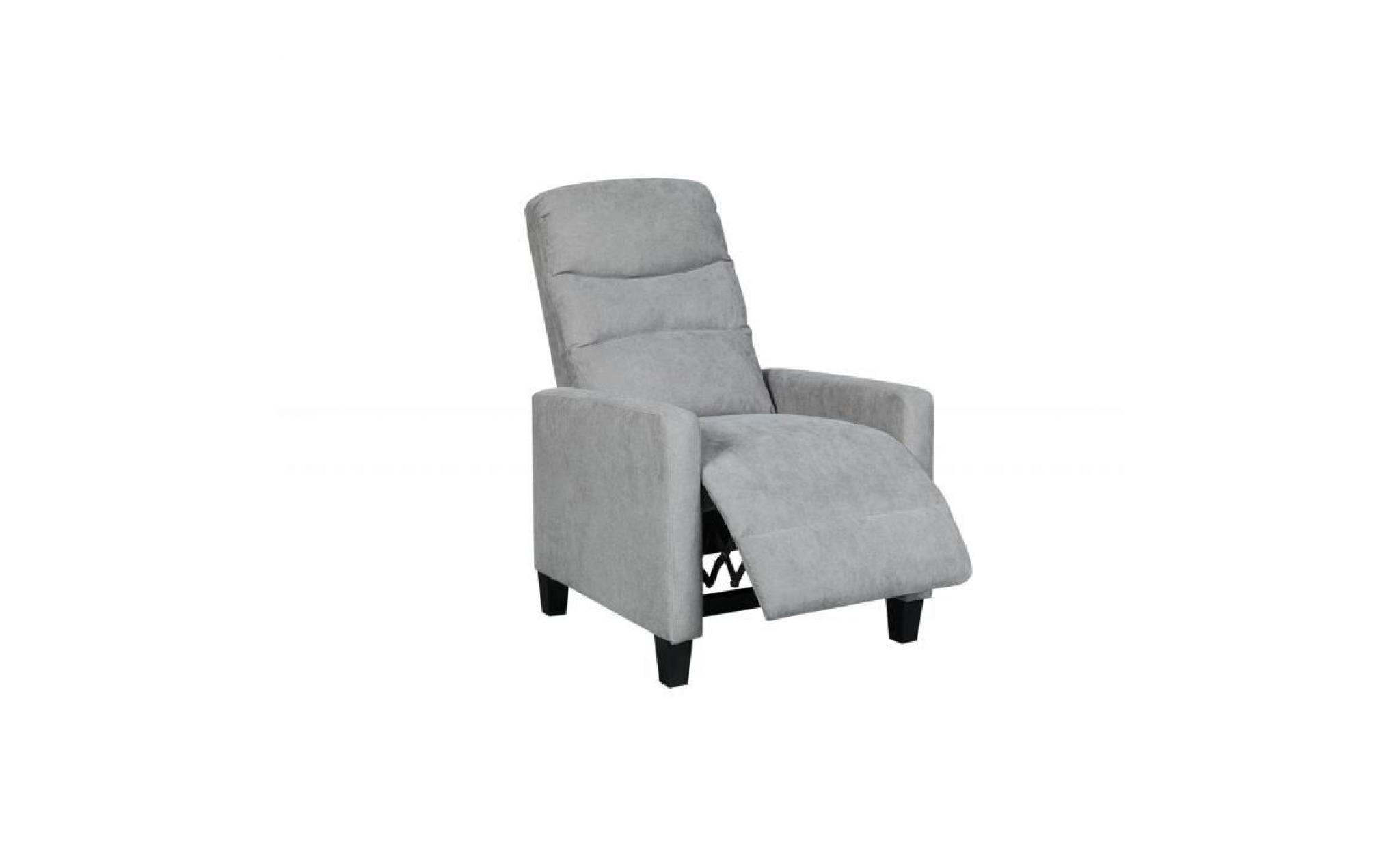 fauteuil relax en tissu gris kirian
