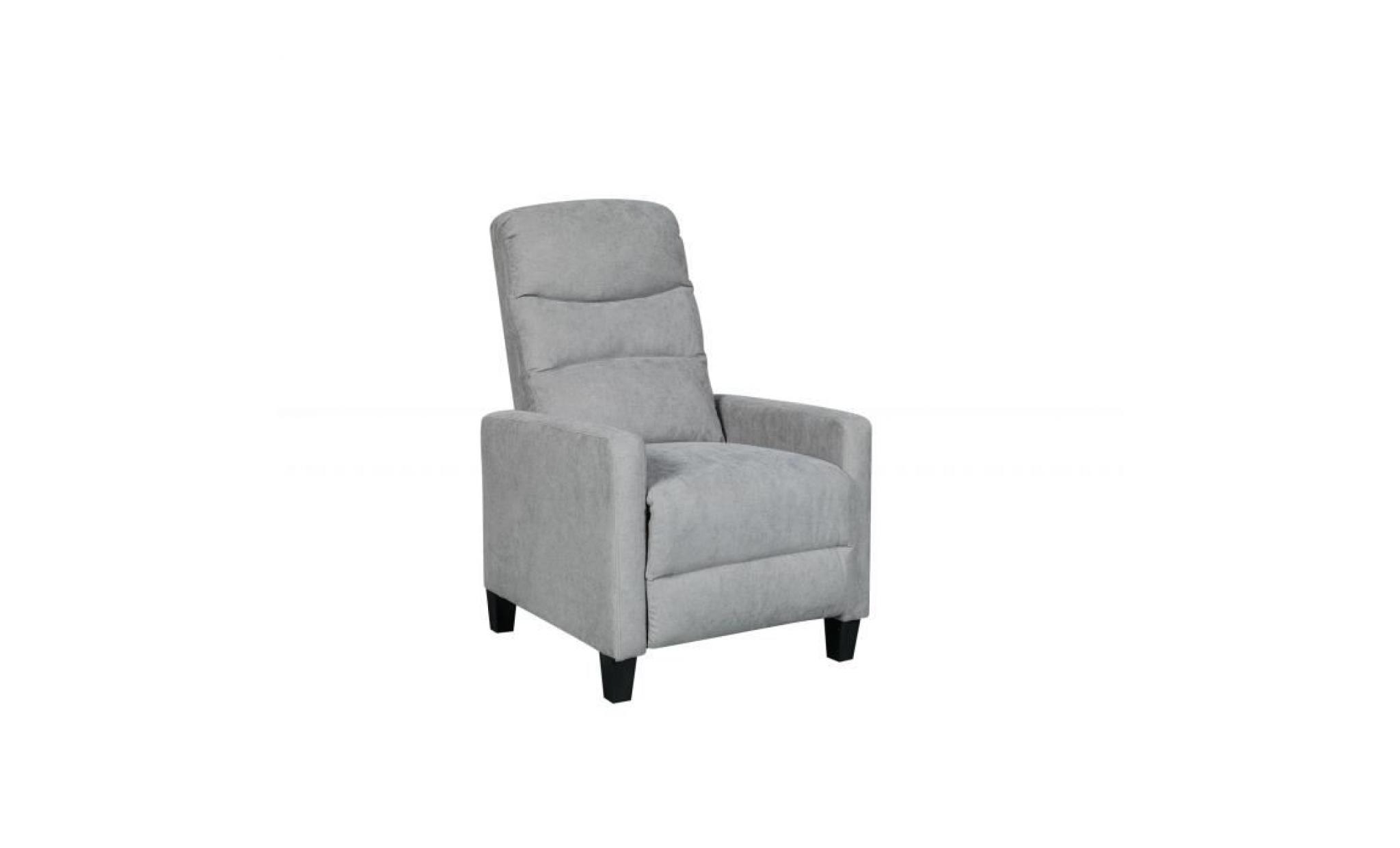 fauteuil relax en tissu gris kirian pas cher