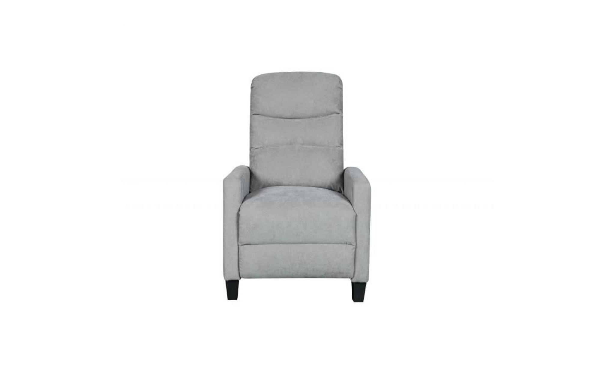 fauteuil relax en tissu gris kirian pas cher