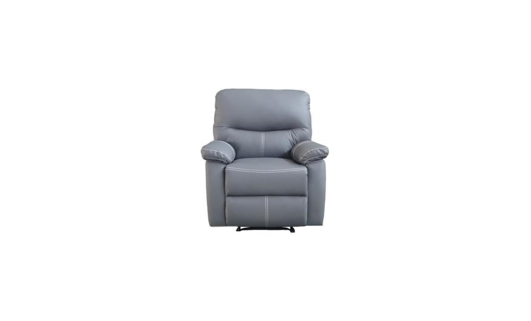 fauteuil relax gris dina pas cher