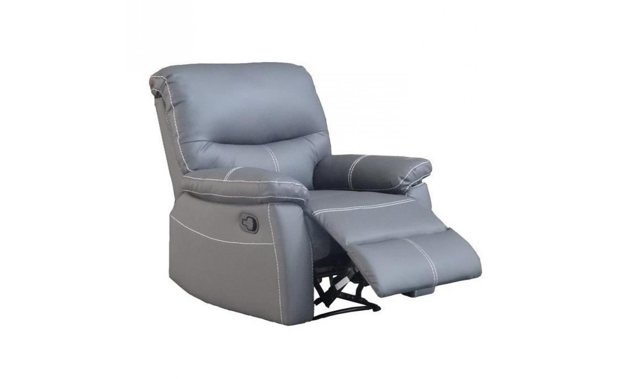fauteuil relax gris dina pas cher