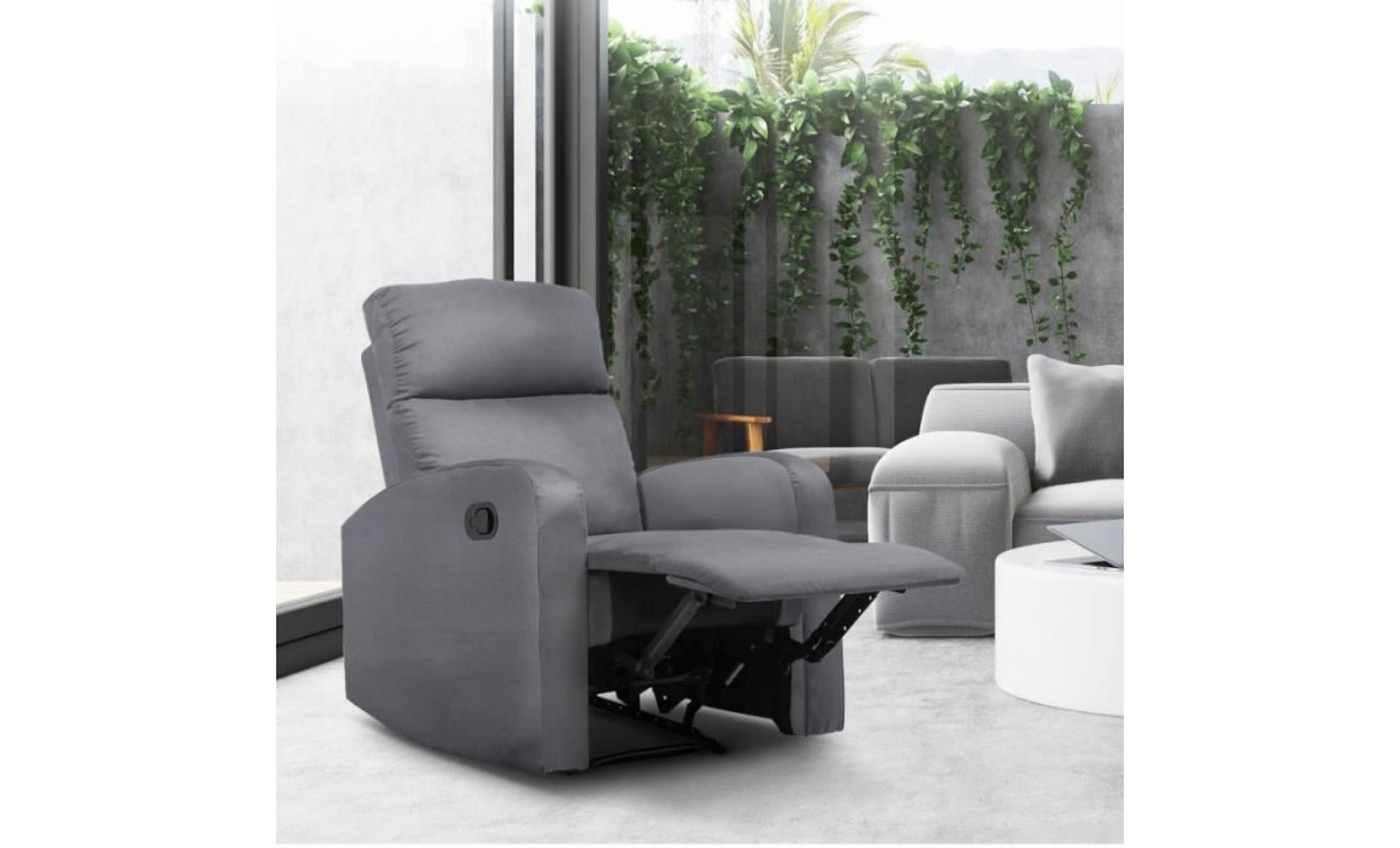fauteuil relax inclinable gris anthracite