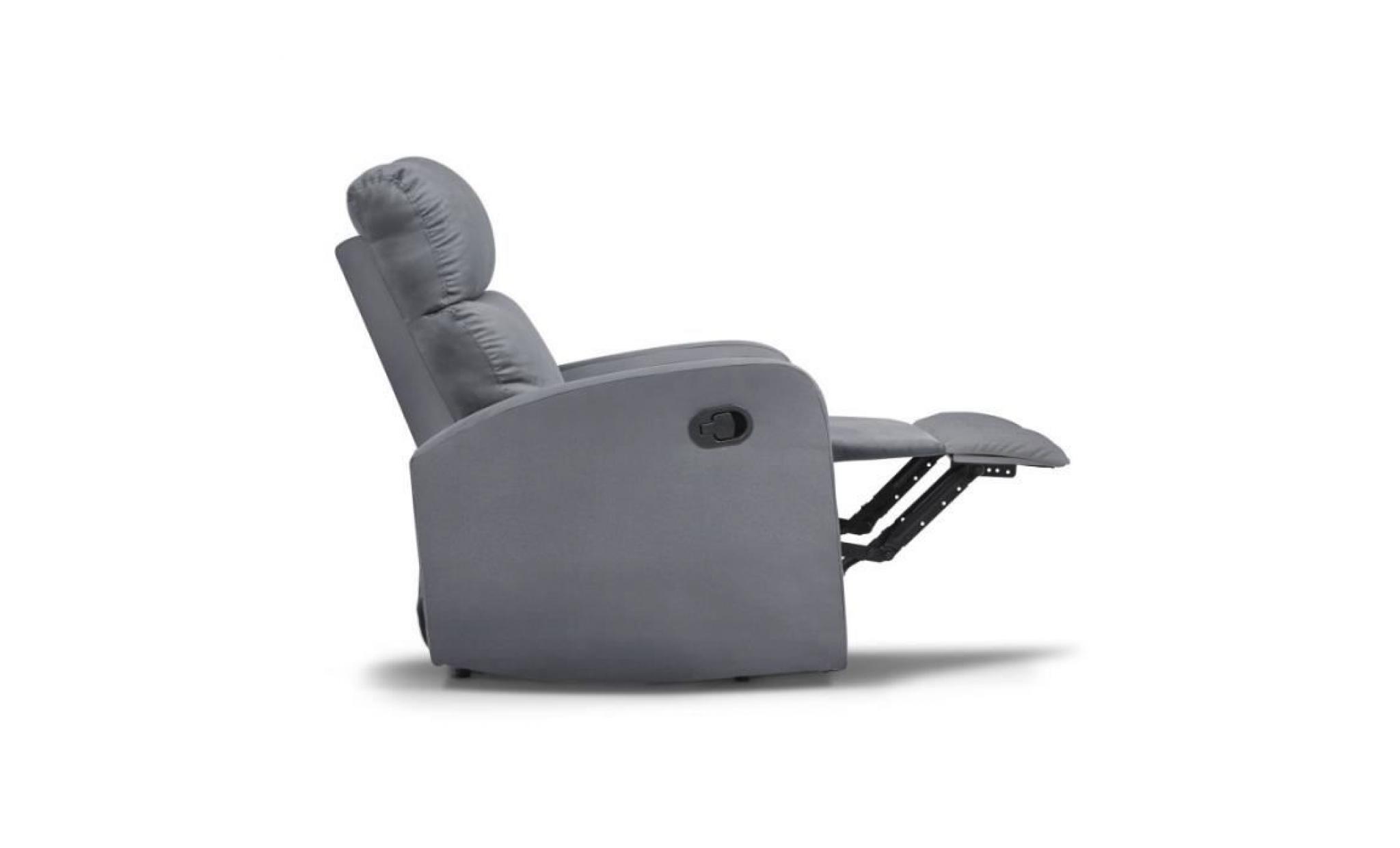 fauteuil relax inclinable gris anthracite pas cher