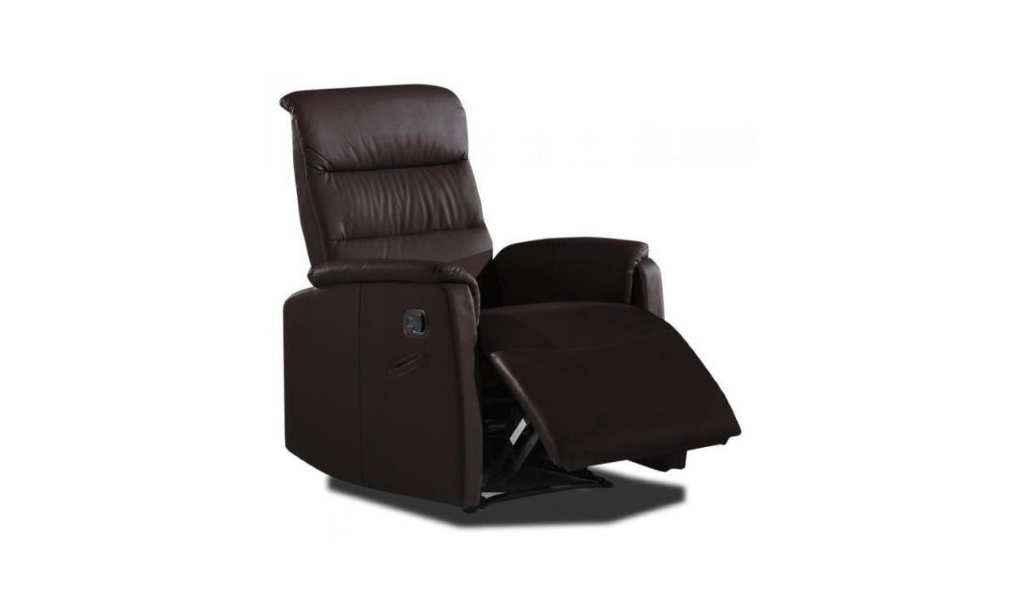 fauteuil relax manuel en pvc brun
