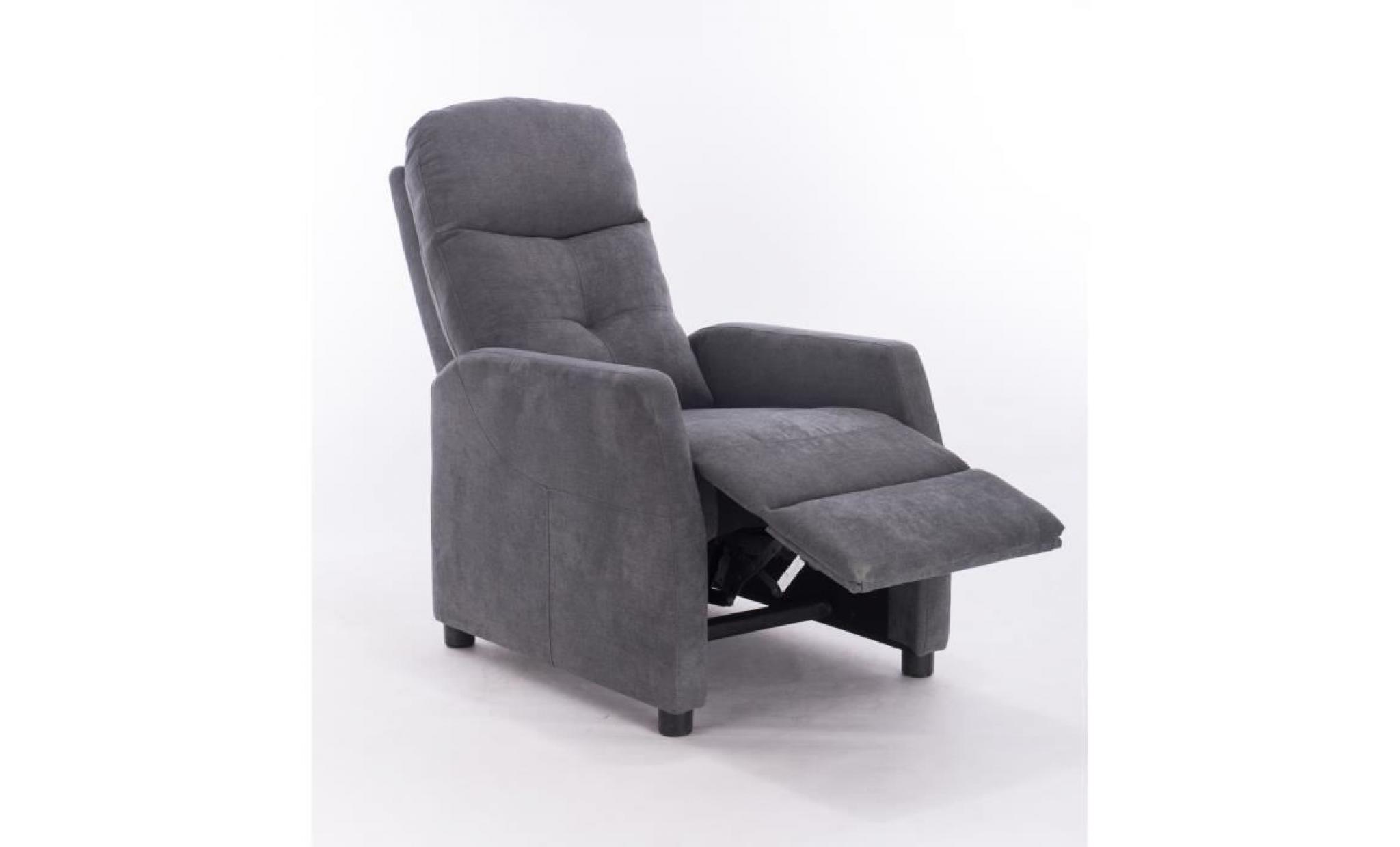 fauteuil relax manuel gris turin pas cher