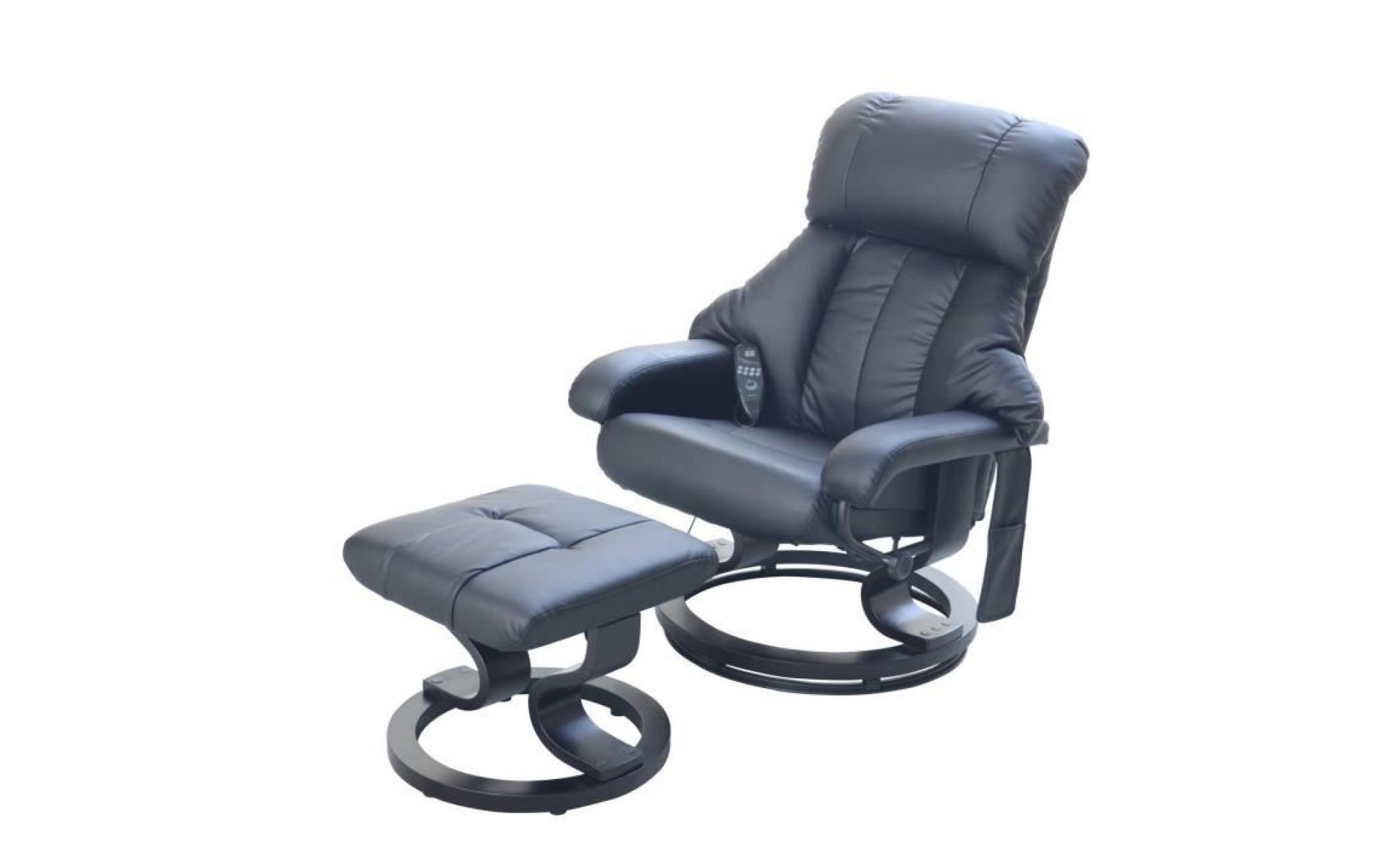 fauteuil relax massant honolulu noir   myco00929