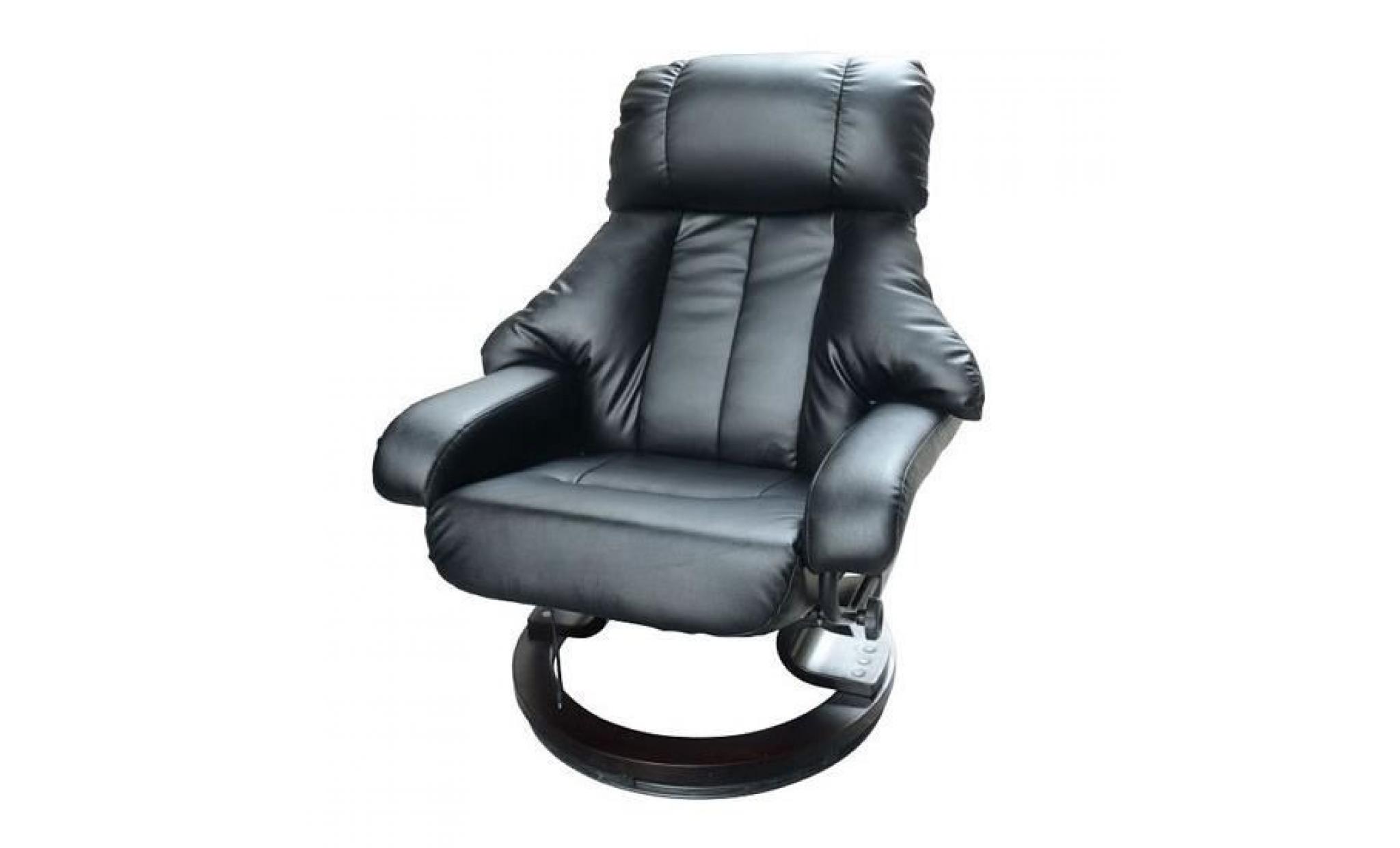 fauteuil relax massant honolulu noir   myco00929 pas cher