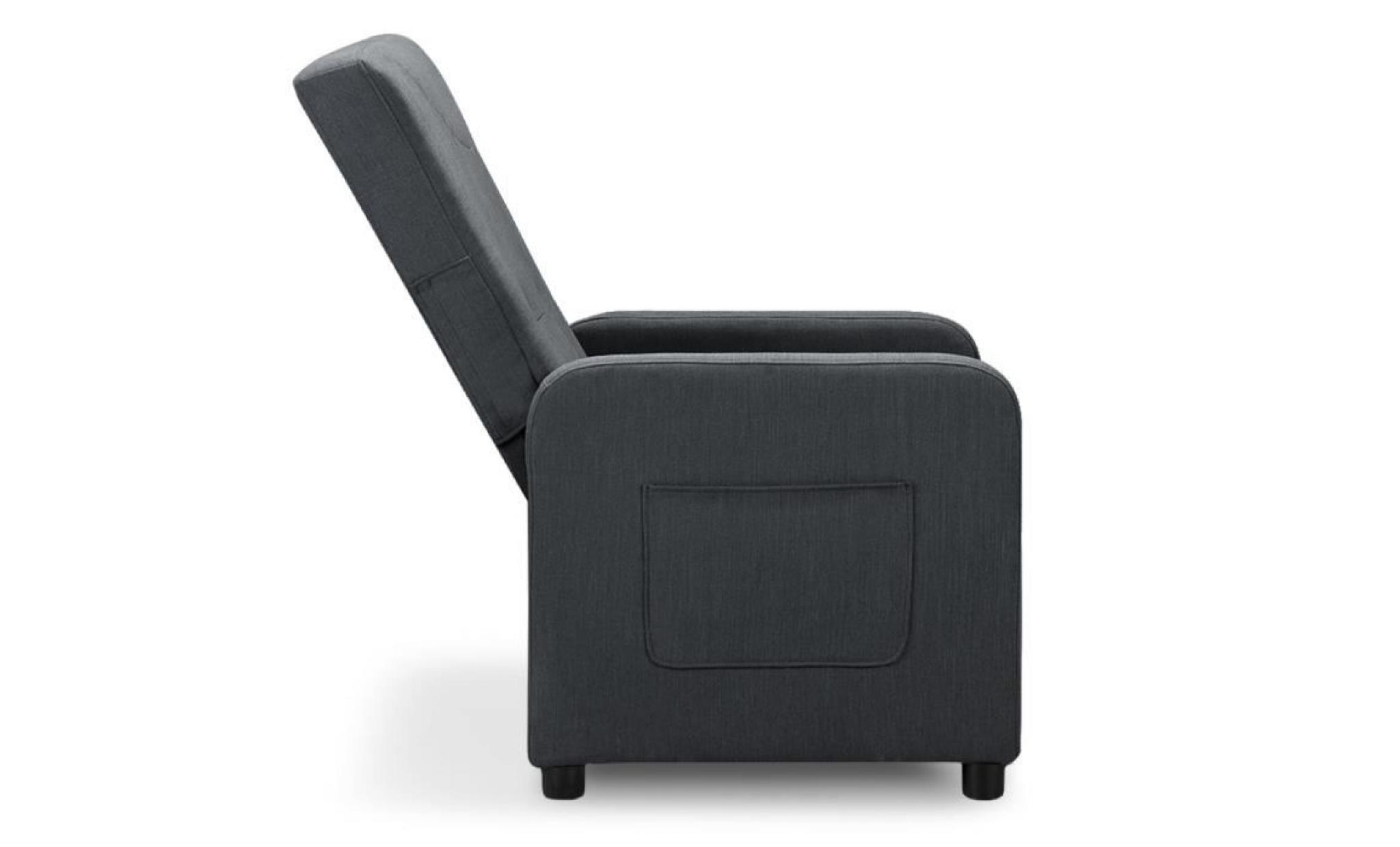 fauteuil relax pliable brio tissu gris pas cher