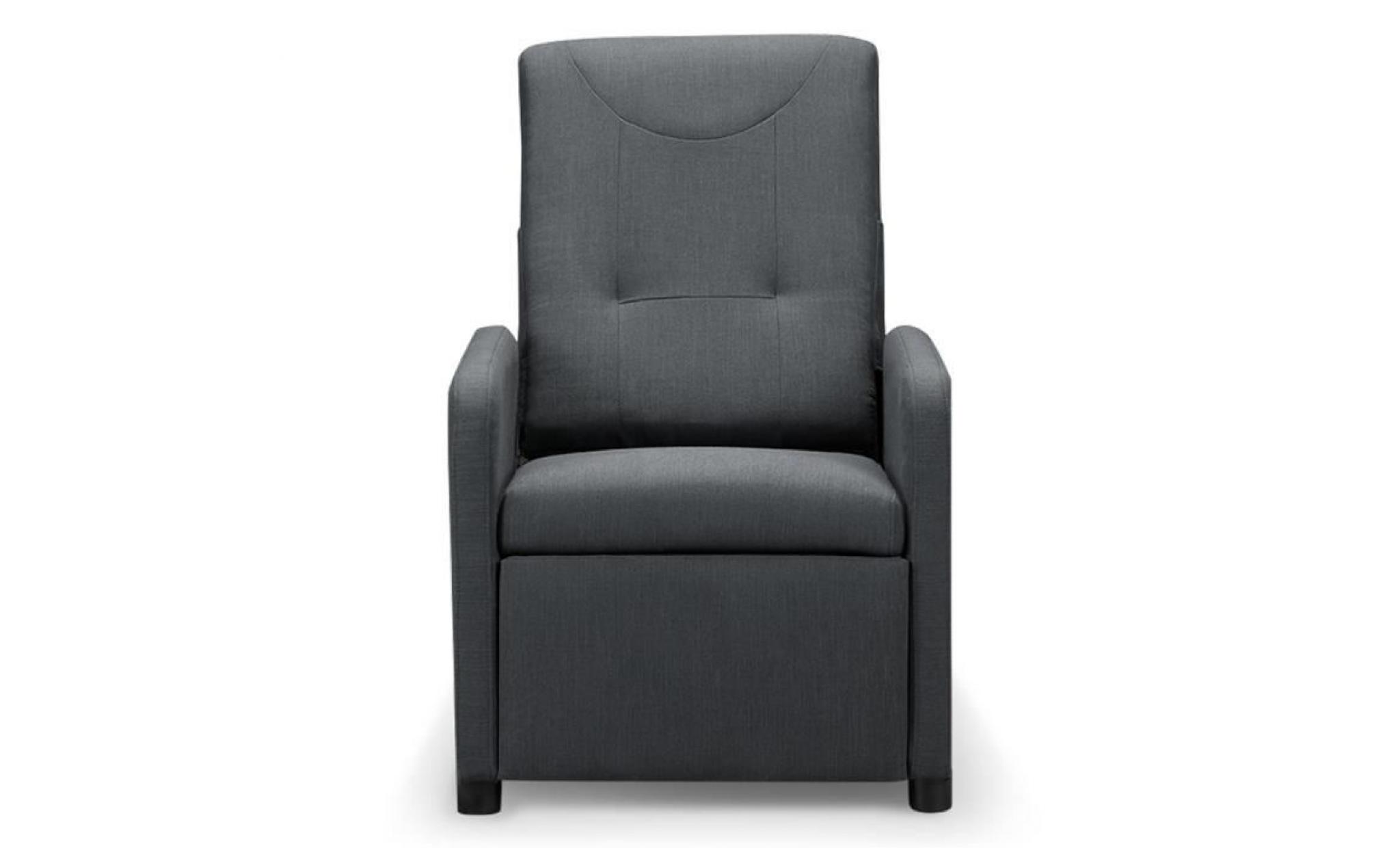 fauteuil relax pliable bristol tissu gris pas cher