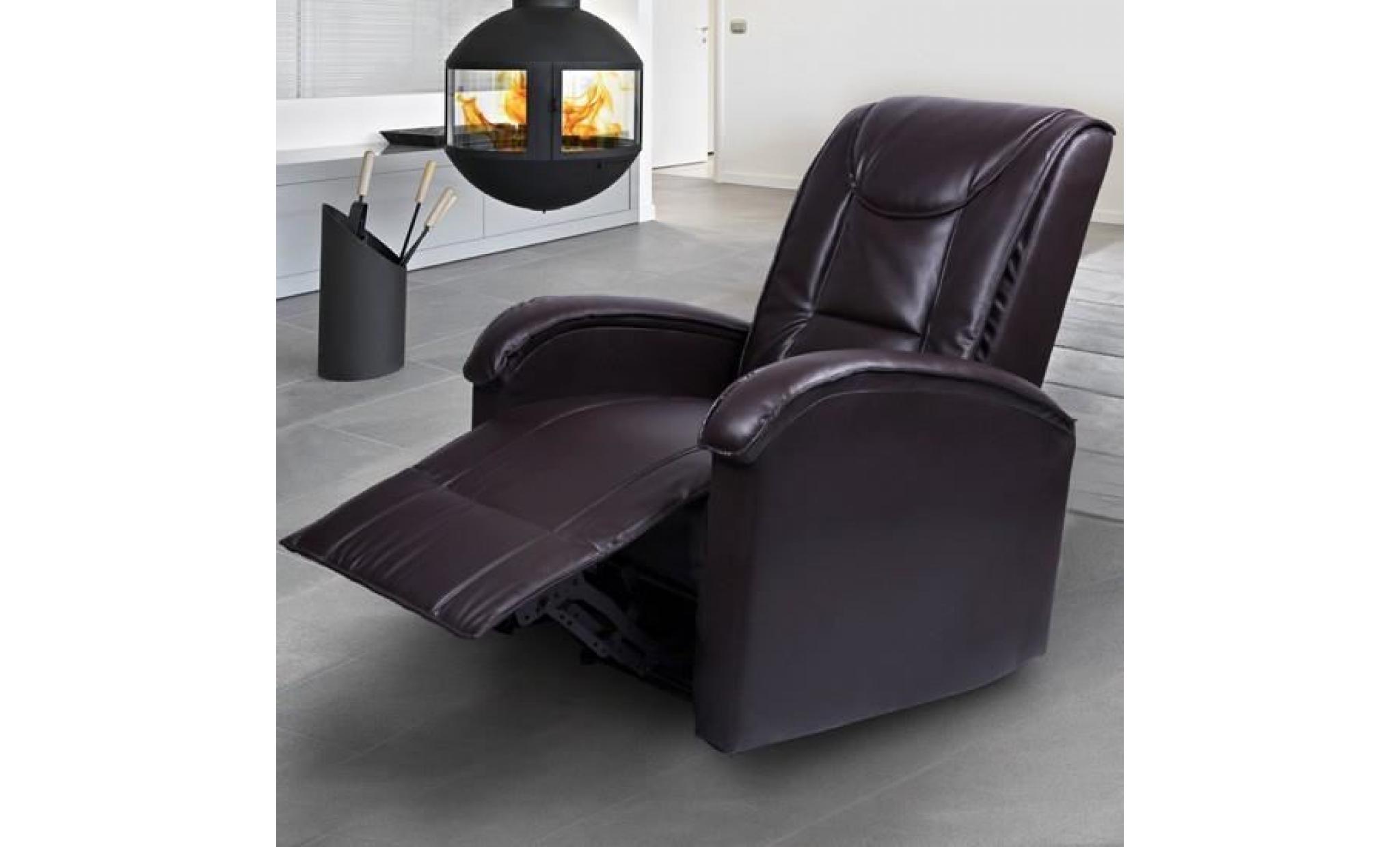 fauteuil relaxant (fssl01) marron pas cher