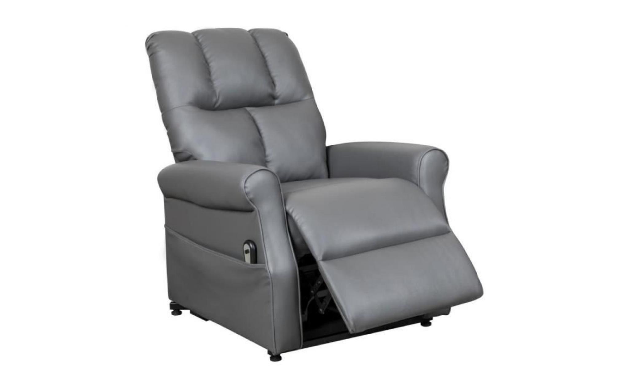 fauteuil releveur relax gris à commande électrique goran
