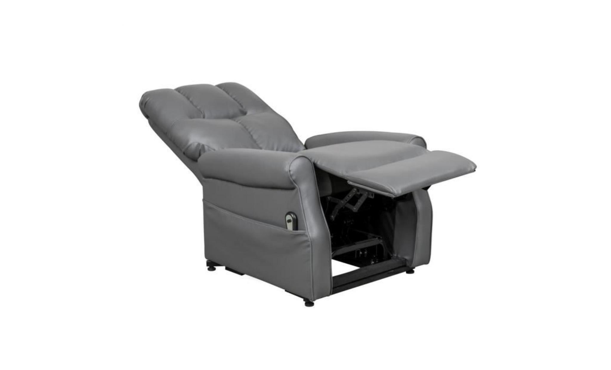 fauteuil releveur relax gris à commande électrique goran pas cher