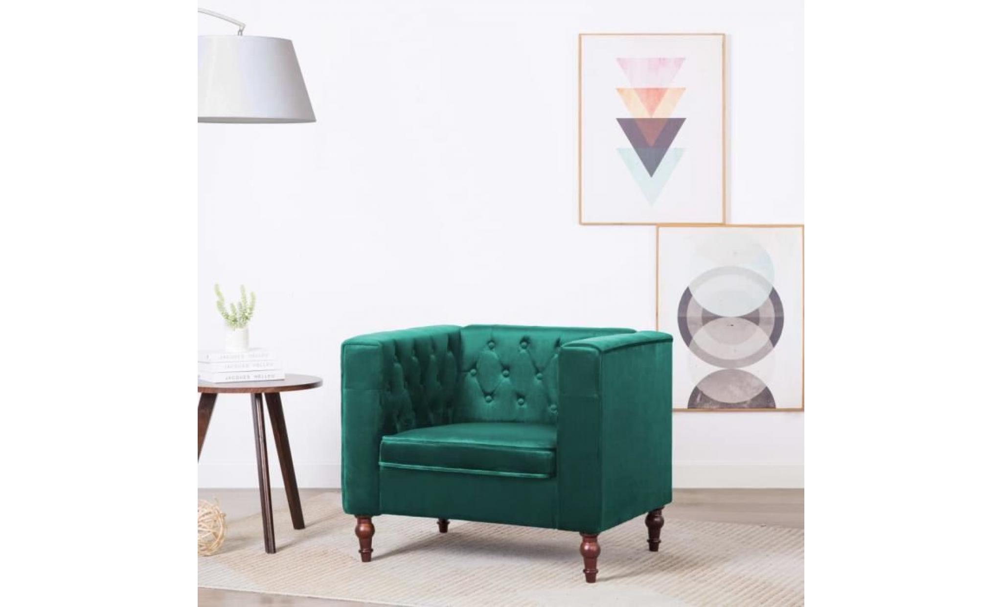 fauteuil revêtement en velours 86 x 67 x 71 cm vert