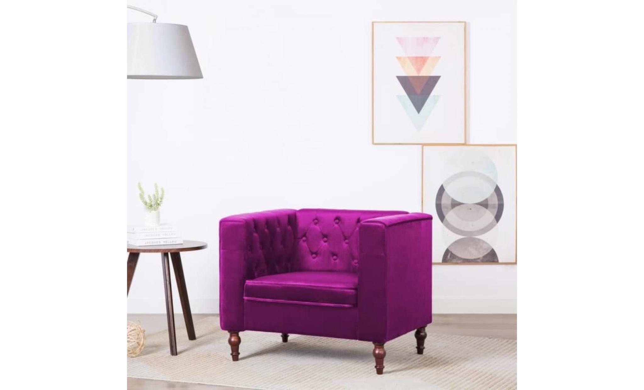 fauteuil revêtement en velours 86 x 67 x 71 cm violet