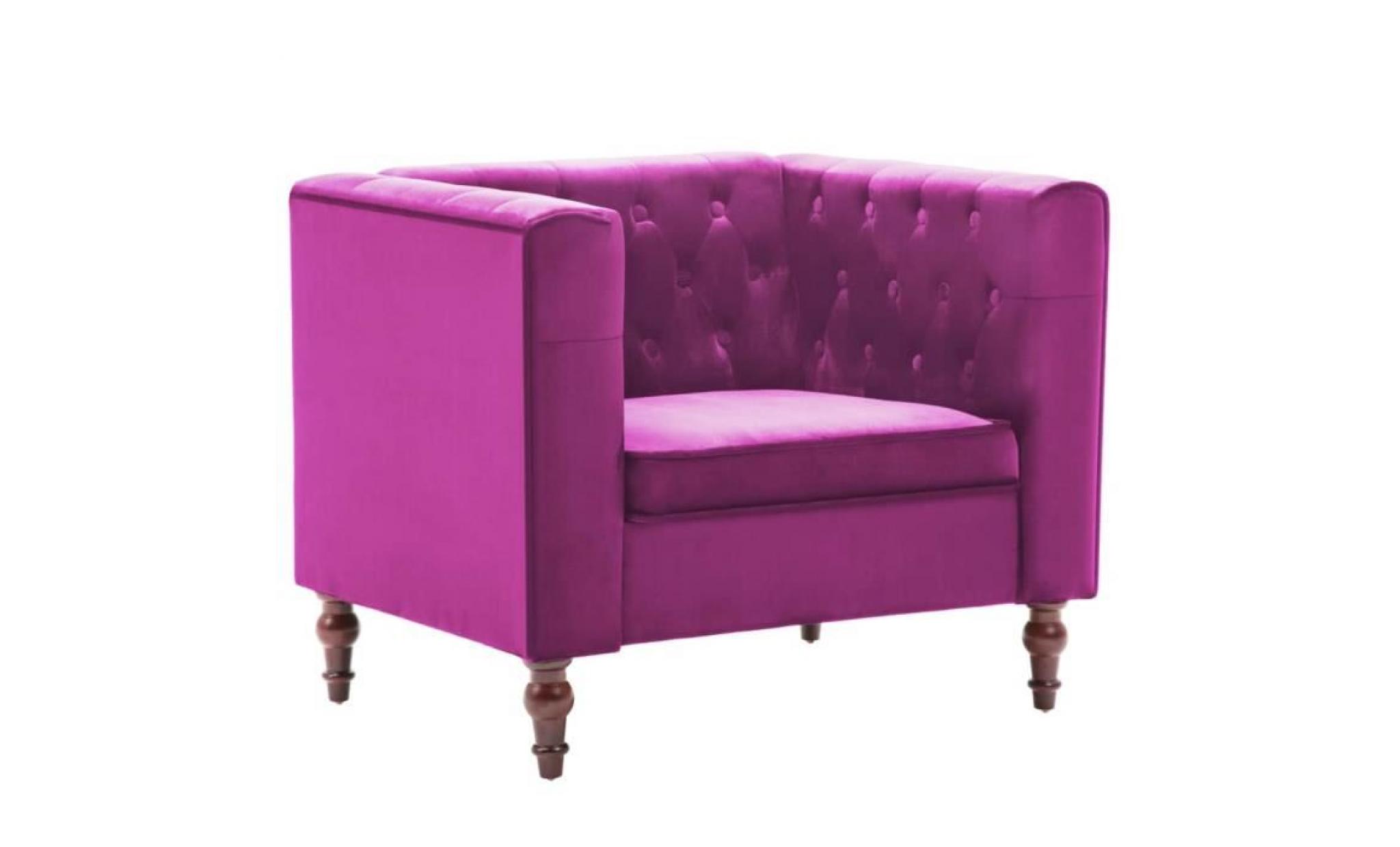 fauteuil revêtement en velours 86 x 67 x 71 cm violet pas cher