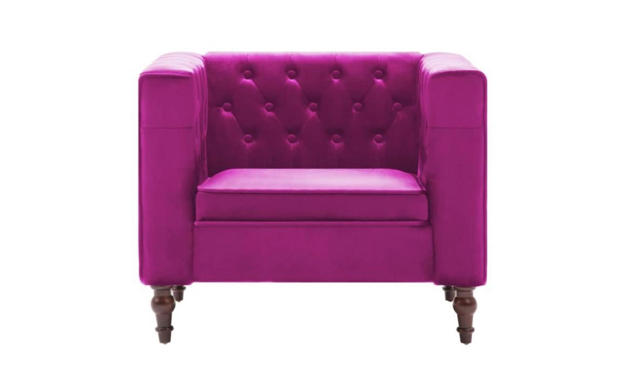 fauteuil revêtement en velours 86 x 67 x 71 cm violet pas cher