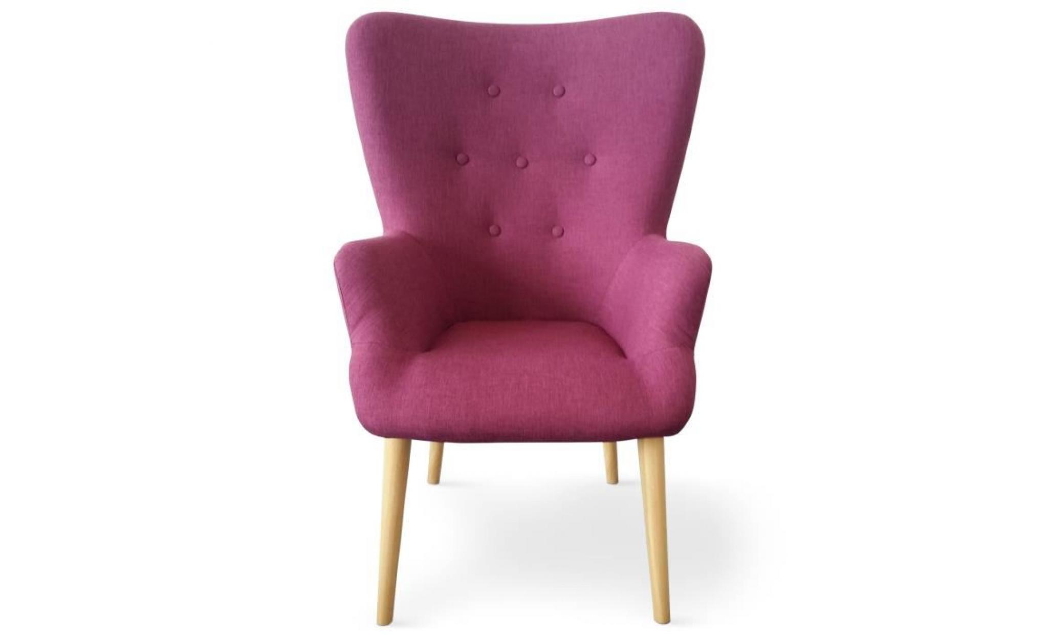 fauteuil scandinave barkley tissu violet