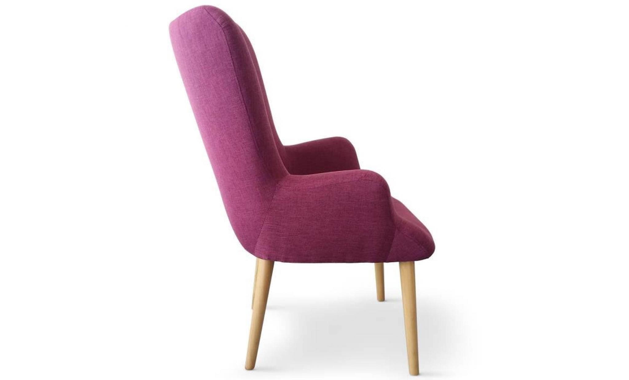 fauteuil scandinave barkley tissu violet pas cher