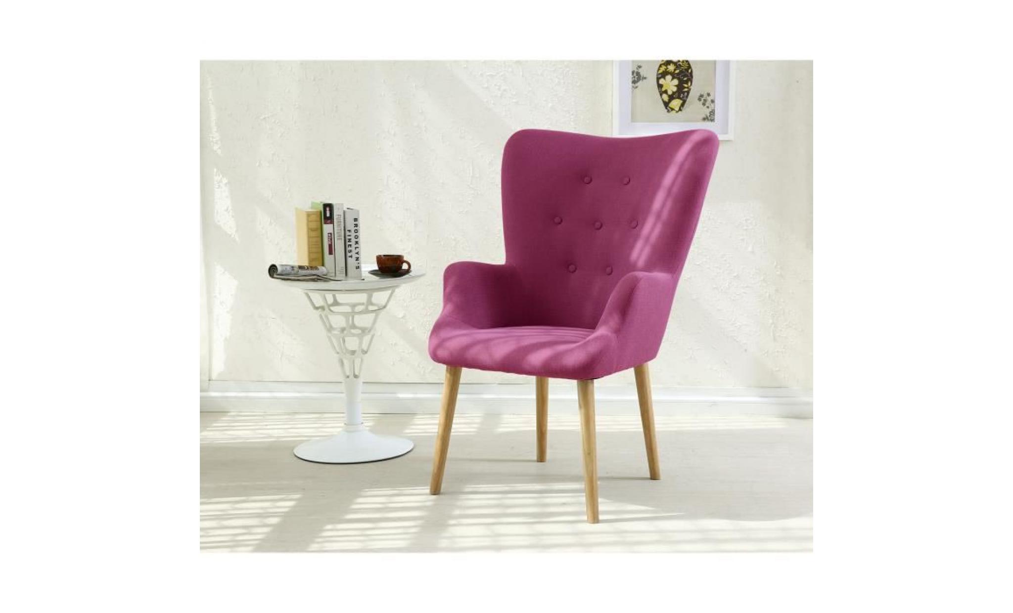 fauteuil scandinave barkley tissu violet pas cher