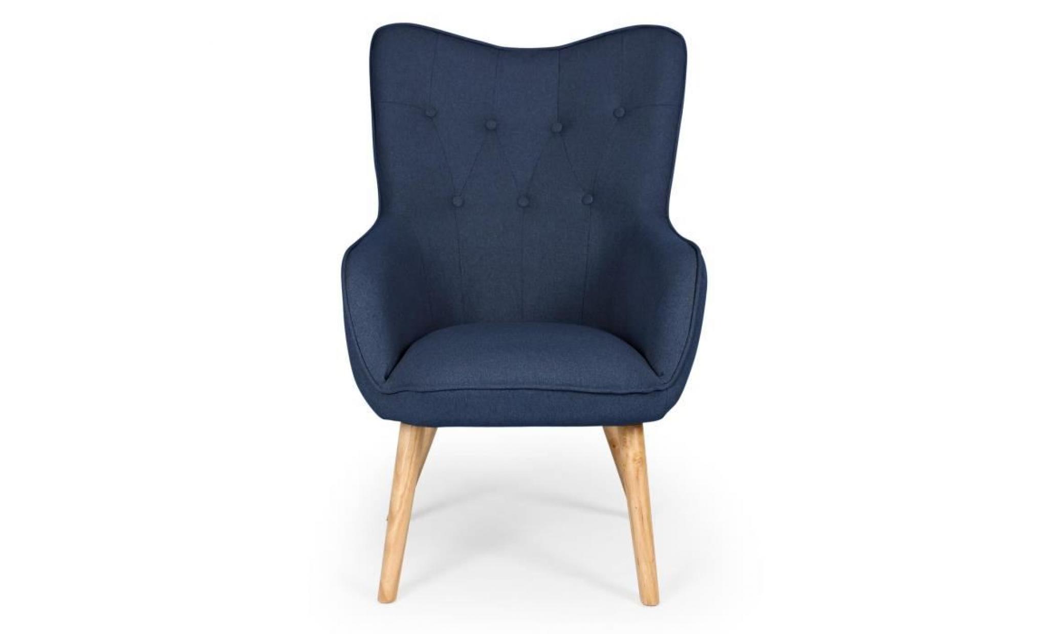 fauteuil scandinave klarys tissu bleu