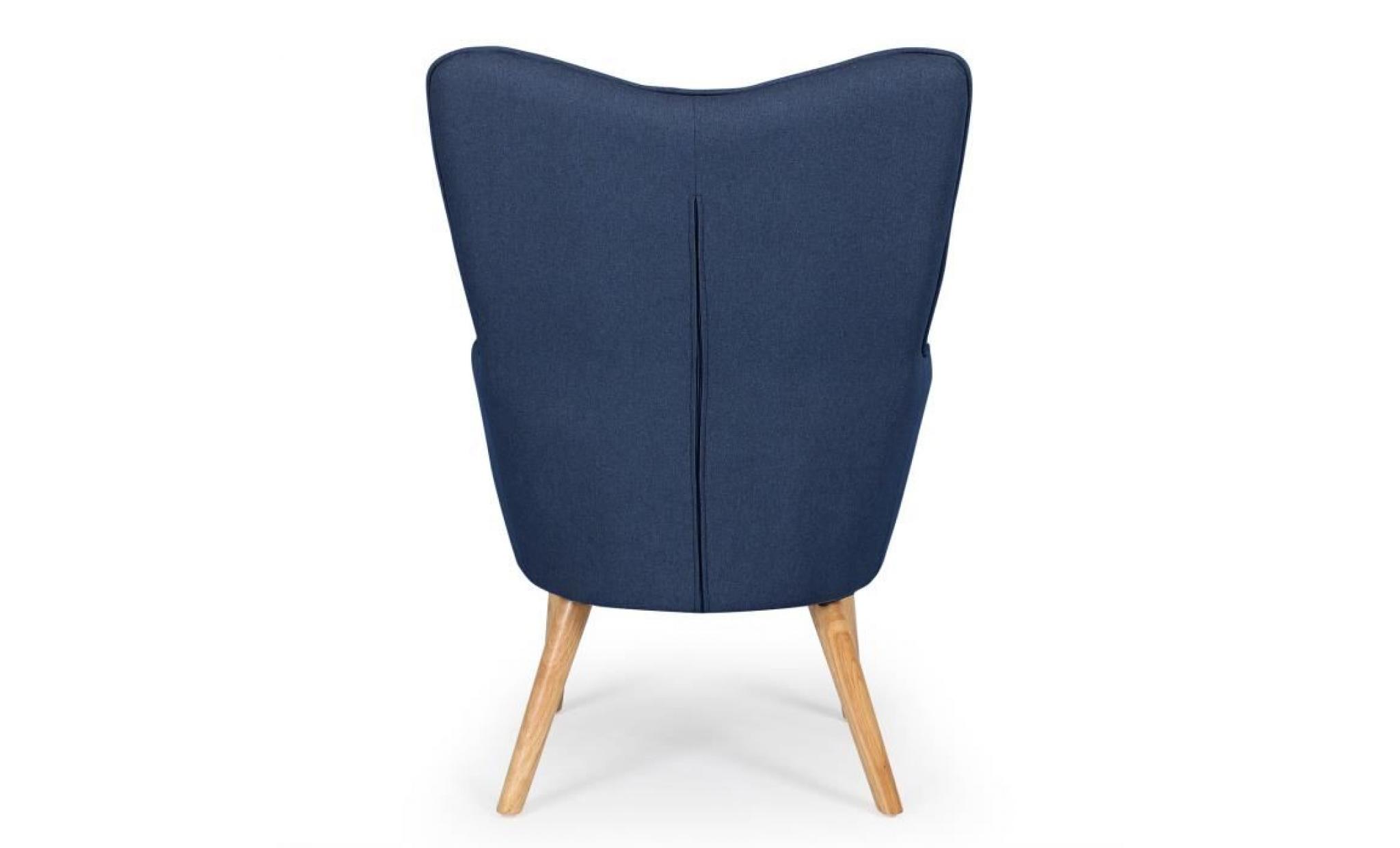 fauteuil scandinave klarys tissu bleu pas cher