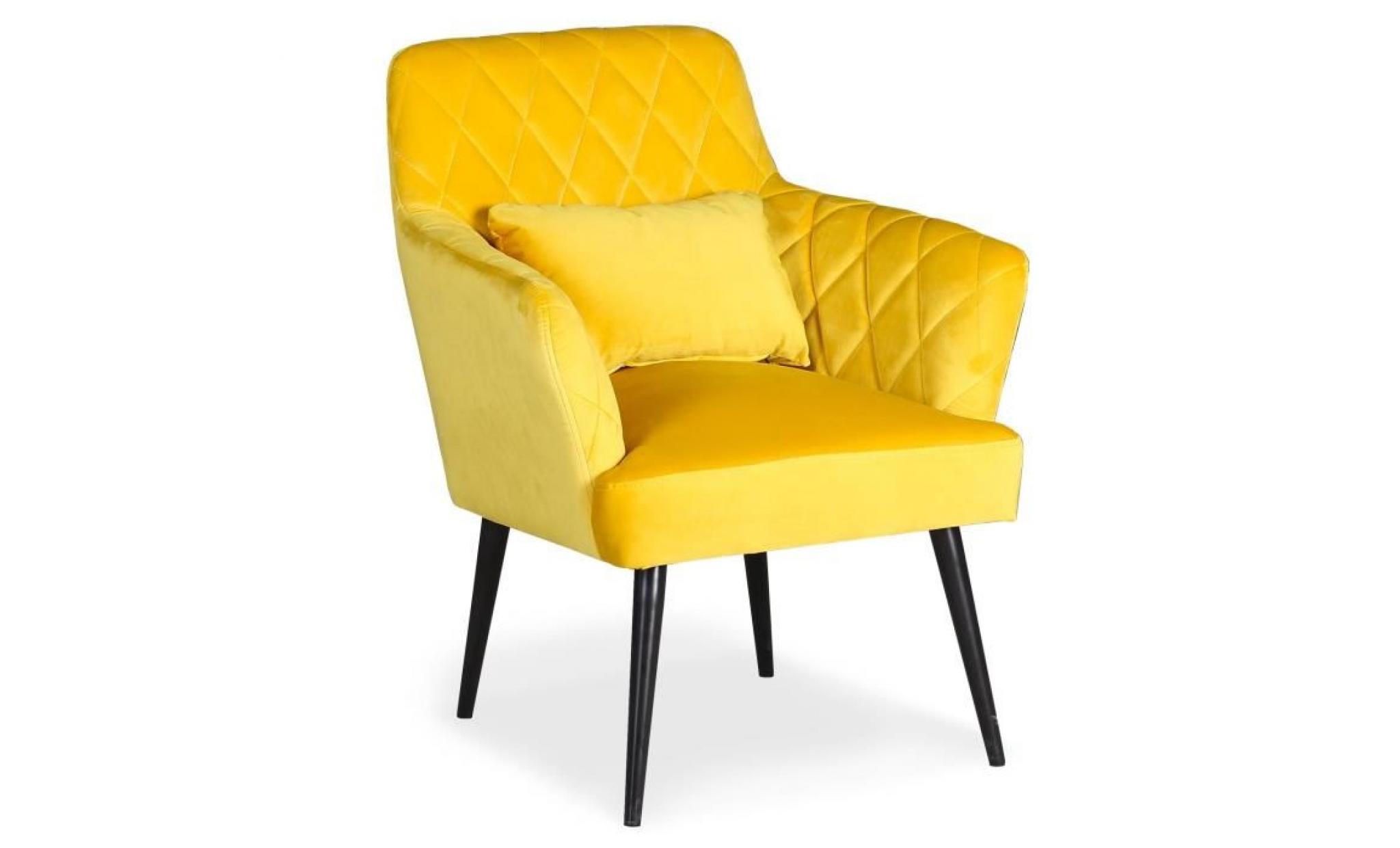 fauteuil scandinave octave velours jaune