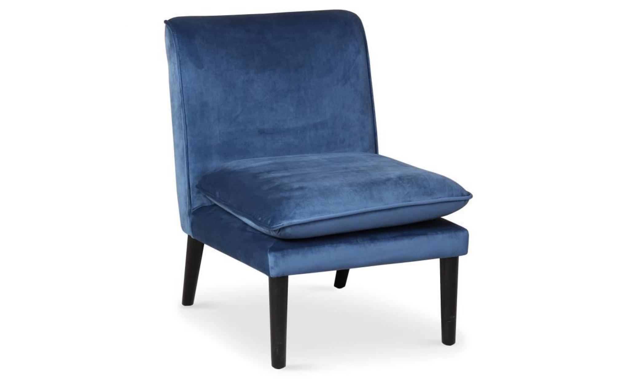 fauteuil scandinave romeo velours bleu