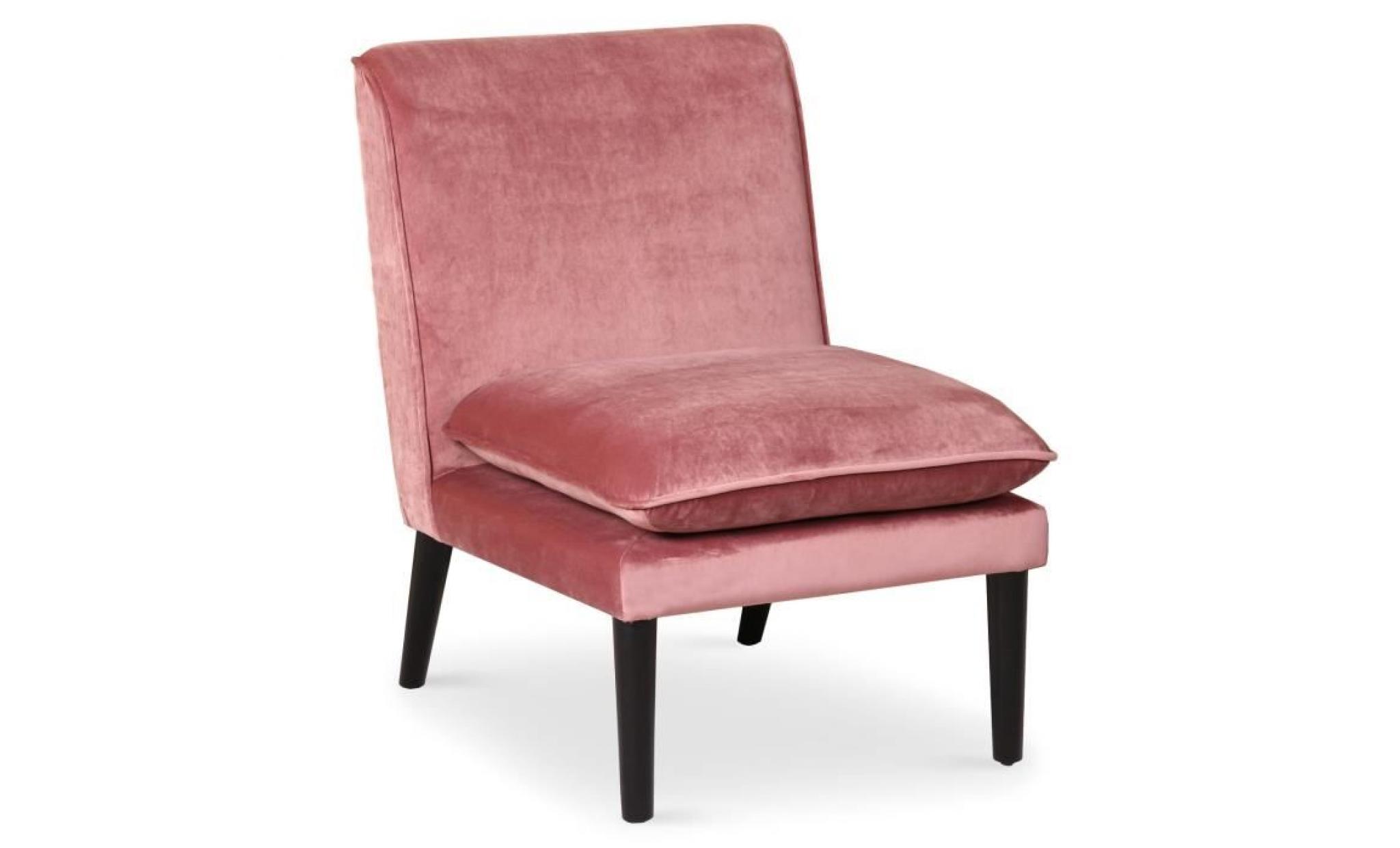 fauteuil scandinave romeo velours rose