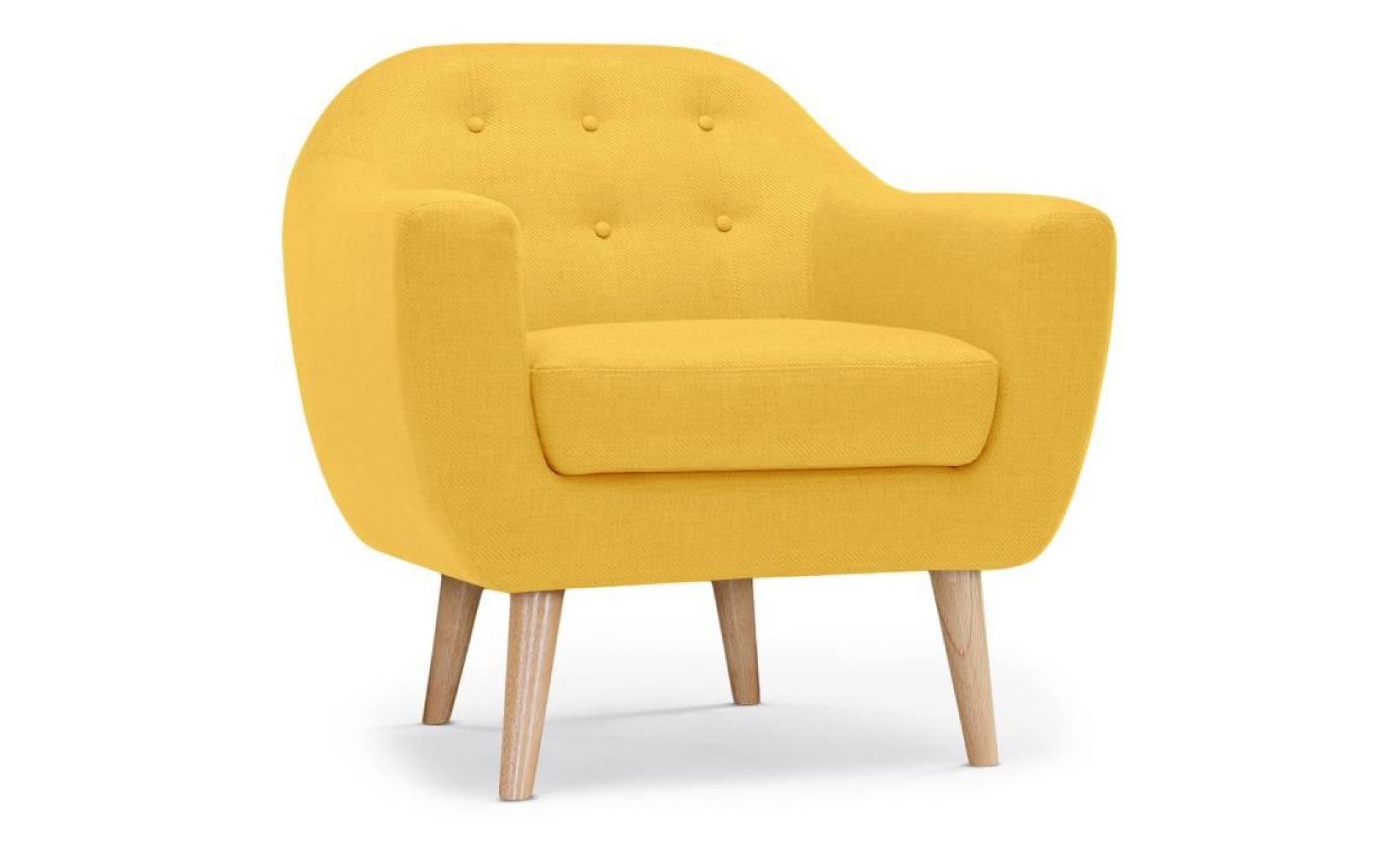 fauteuil scandinave savoy tissu jaune