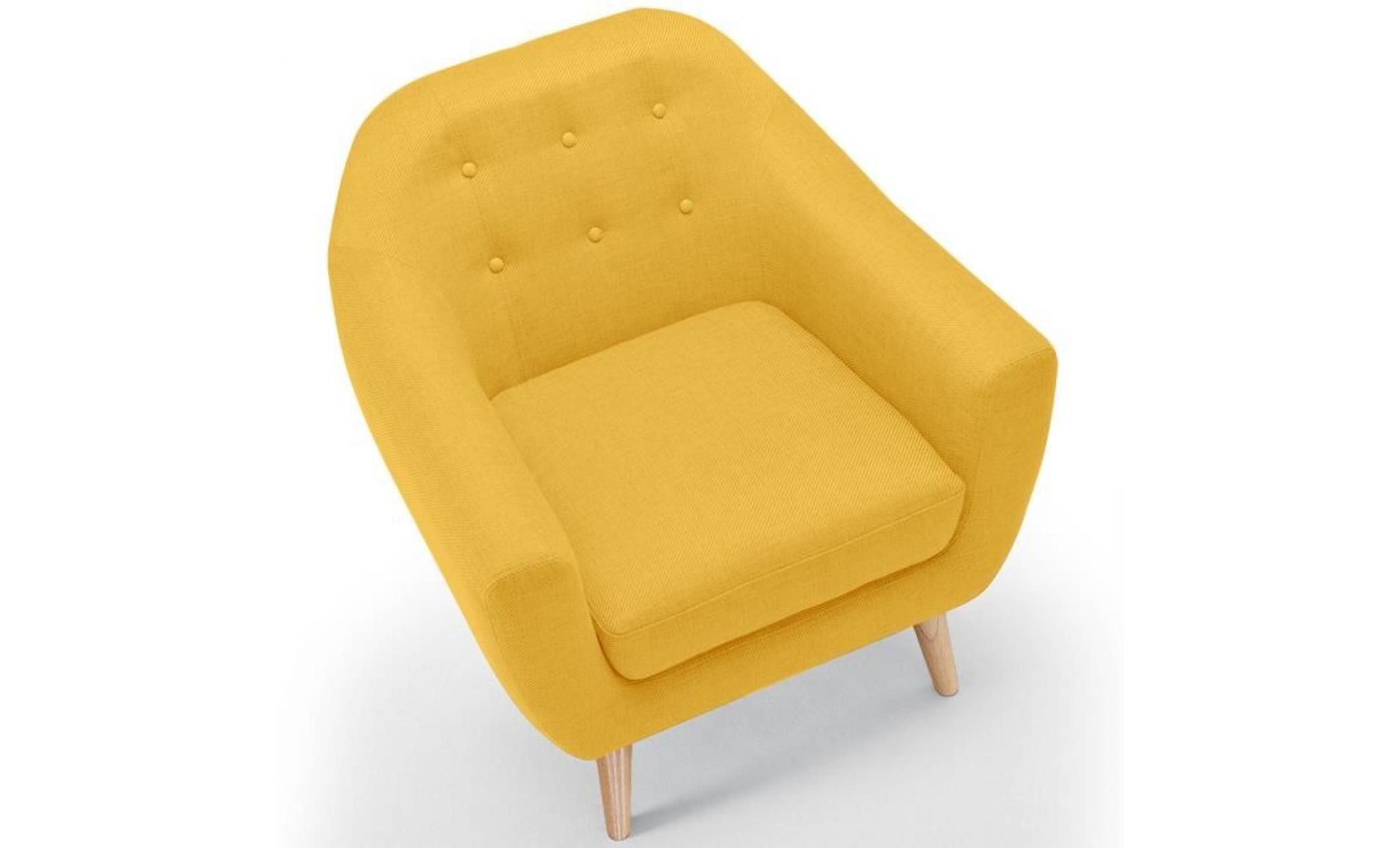 fauteuil scandinave savoy tissu jaune pas cher