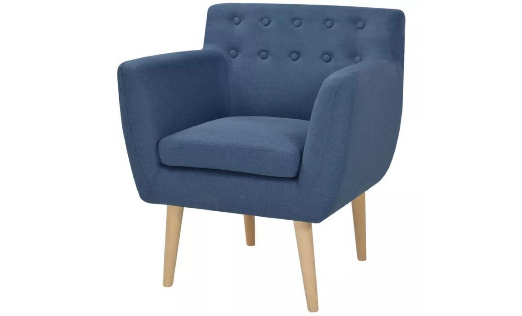 fauteuil siège confortable tissu 67 x 59 x 77 cm bleu