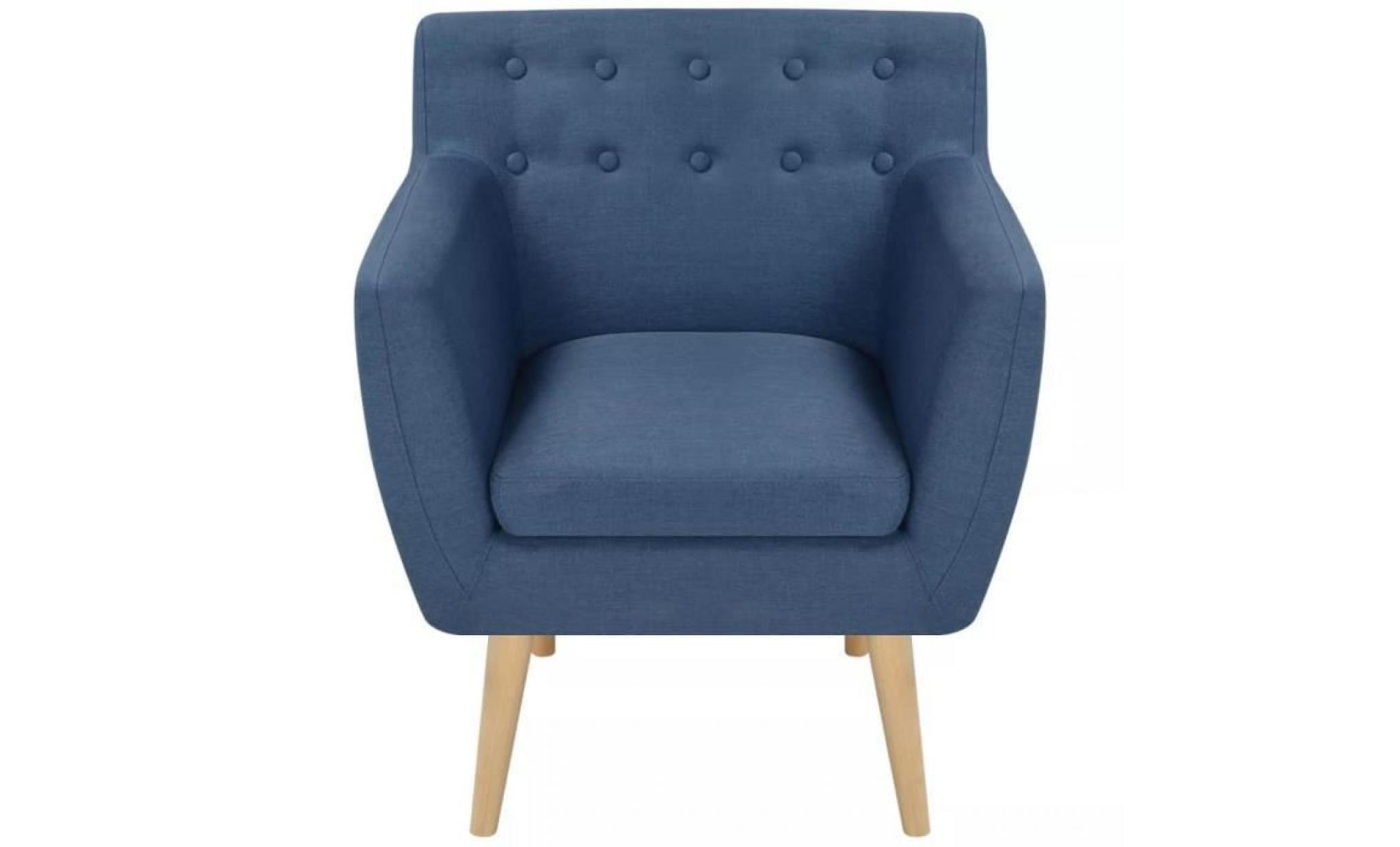 fauteuil siège confortable tissu 67 x 59 x 77 cm bleu pas cher