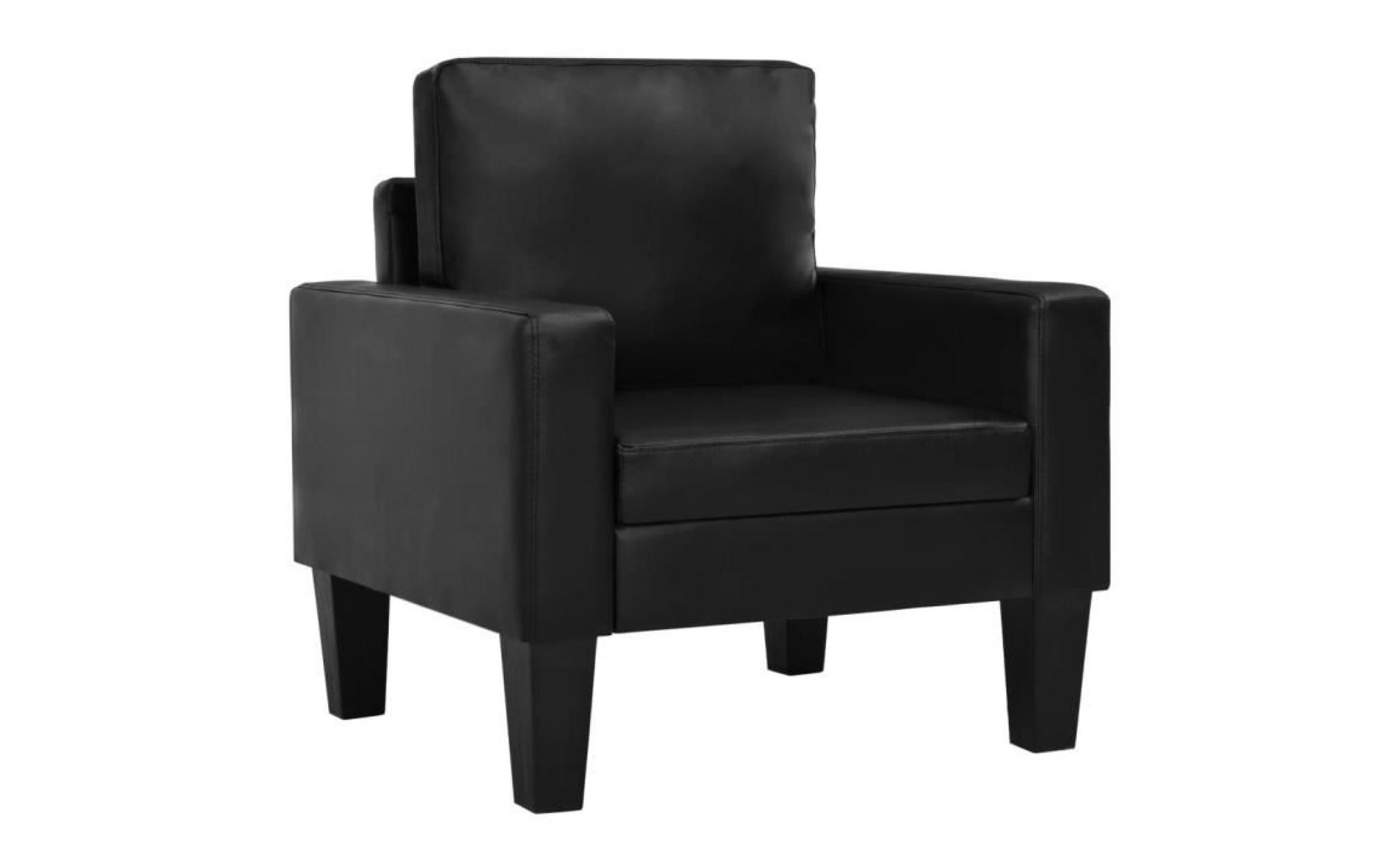 fauteuil simili cuir noir