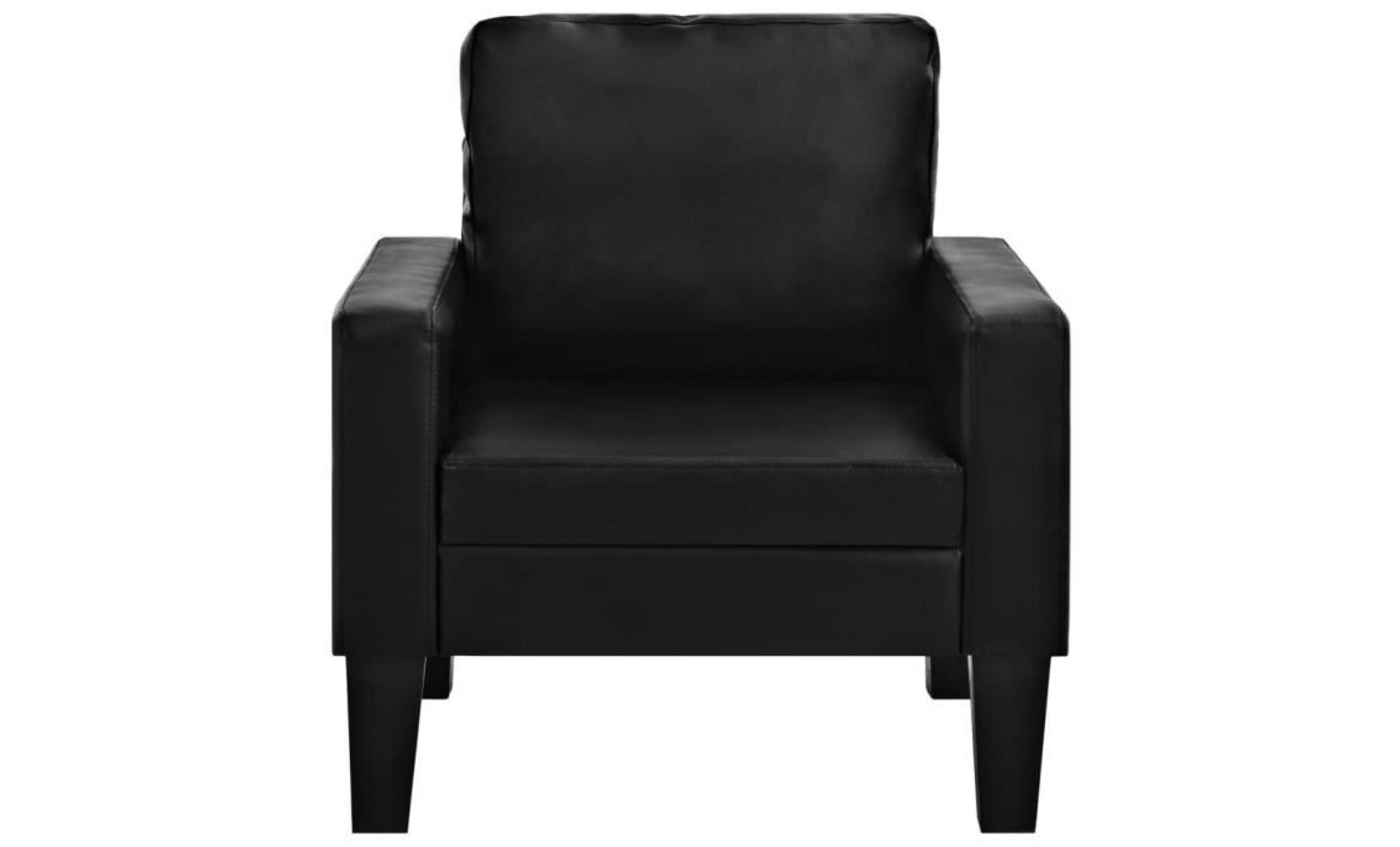 fauteuil simili cuir noir pas cher