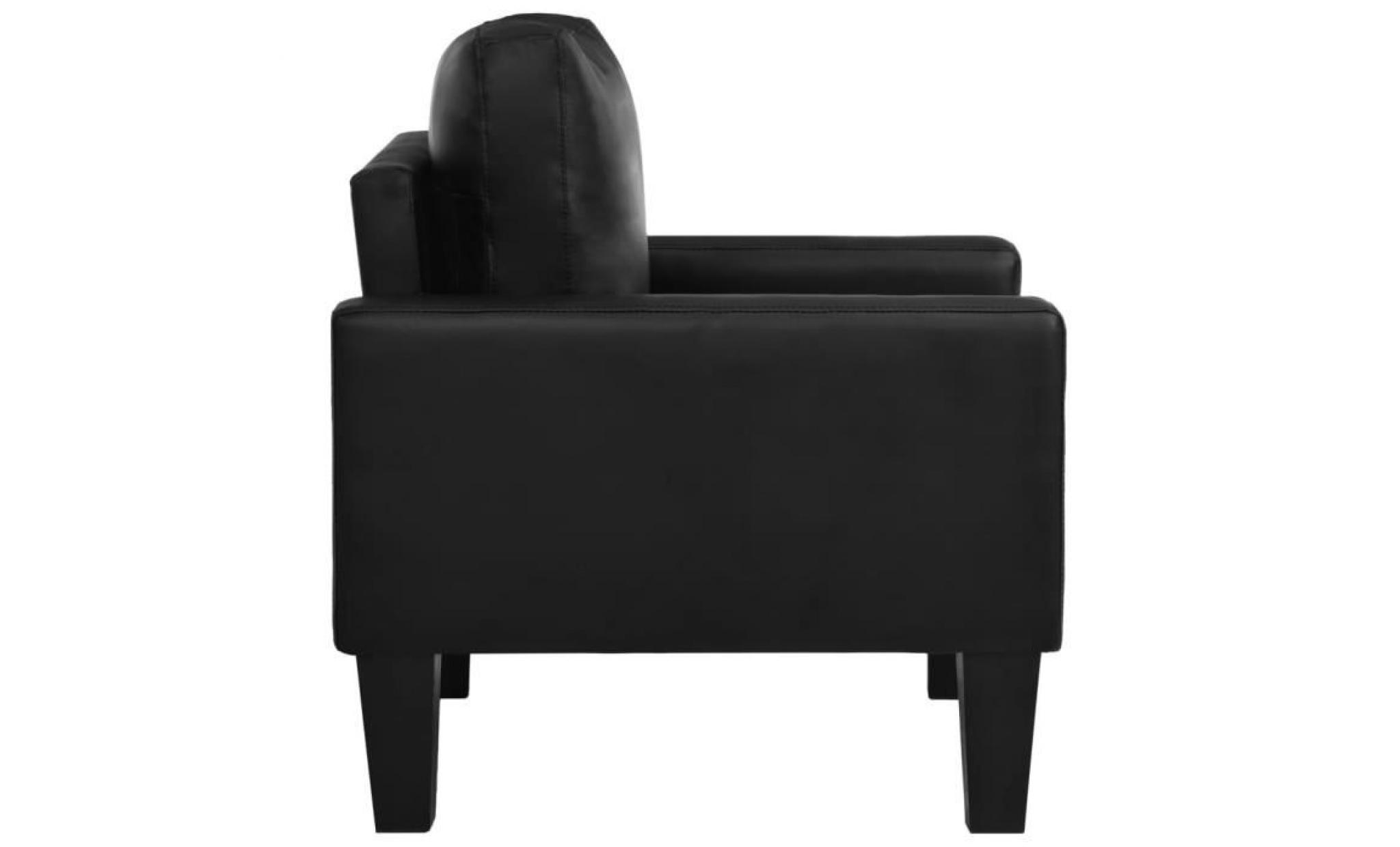 fauteuil simili cuir noir pas cher