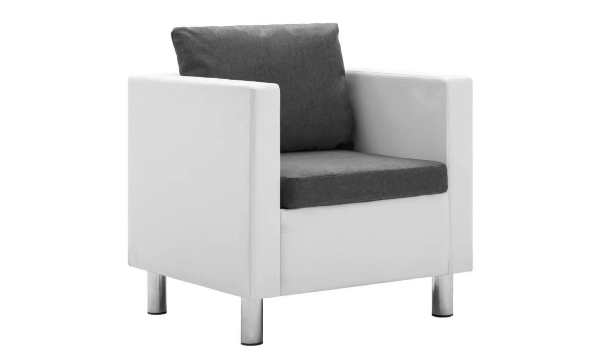 fauteuil similicuir blanc gris clair