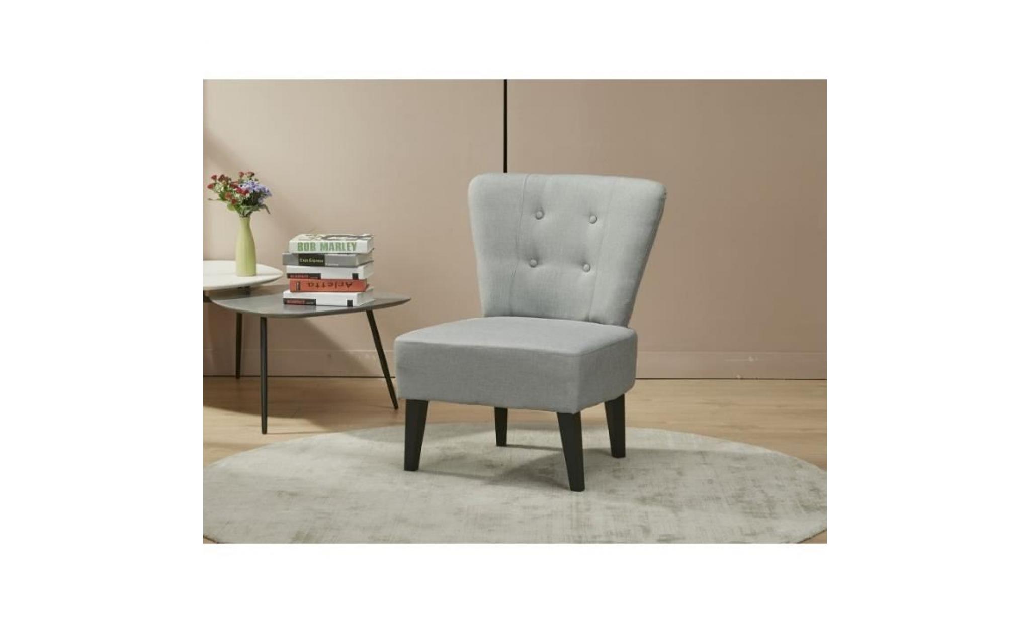 fauteuil style crapaud gris capitons   scandinave cosy   oscar gris