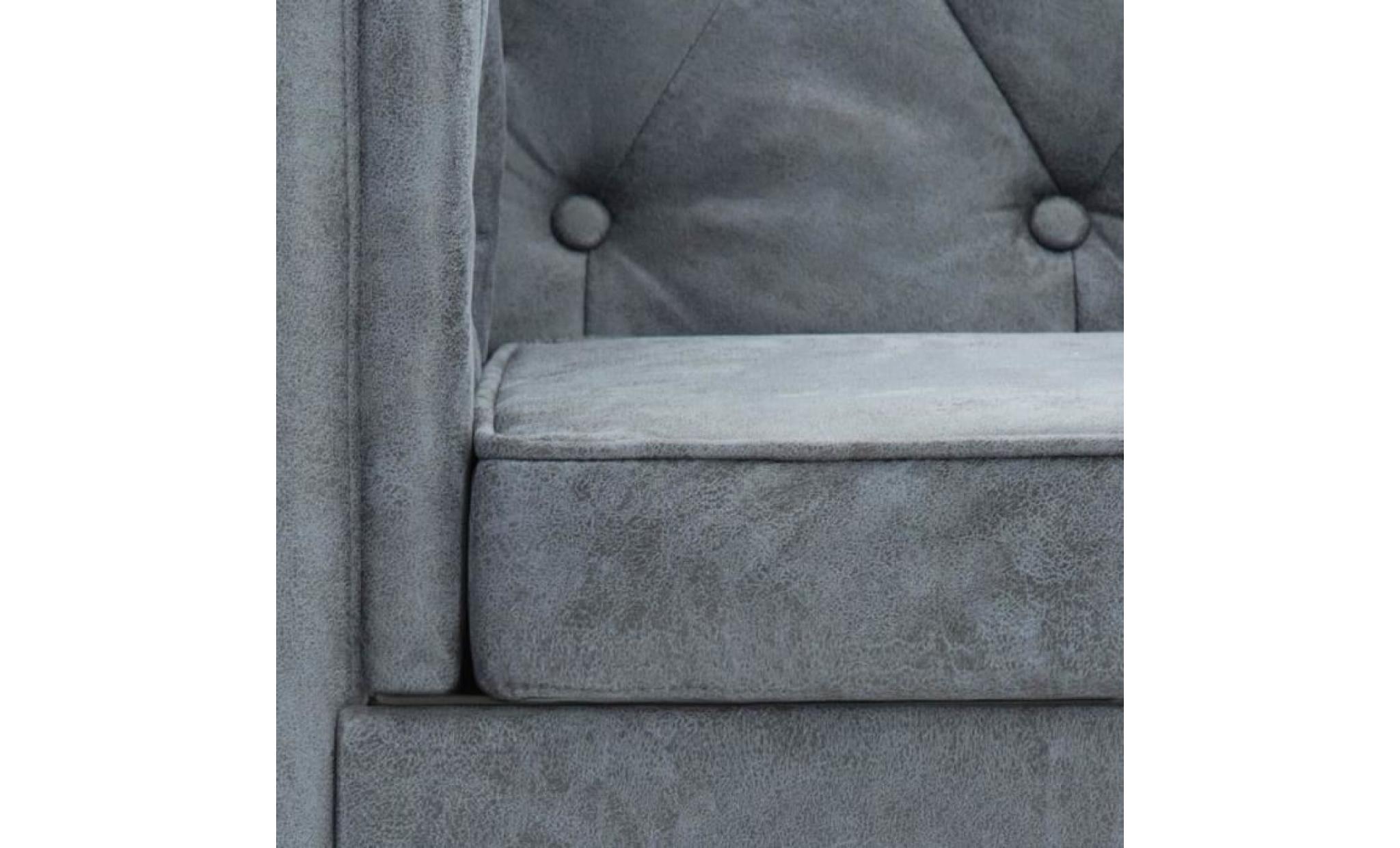 fauteuil tapisserie en tissu gris pas cher