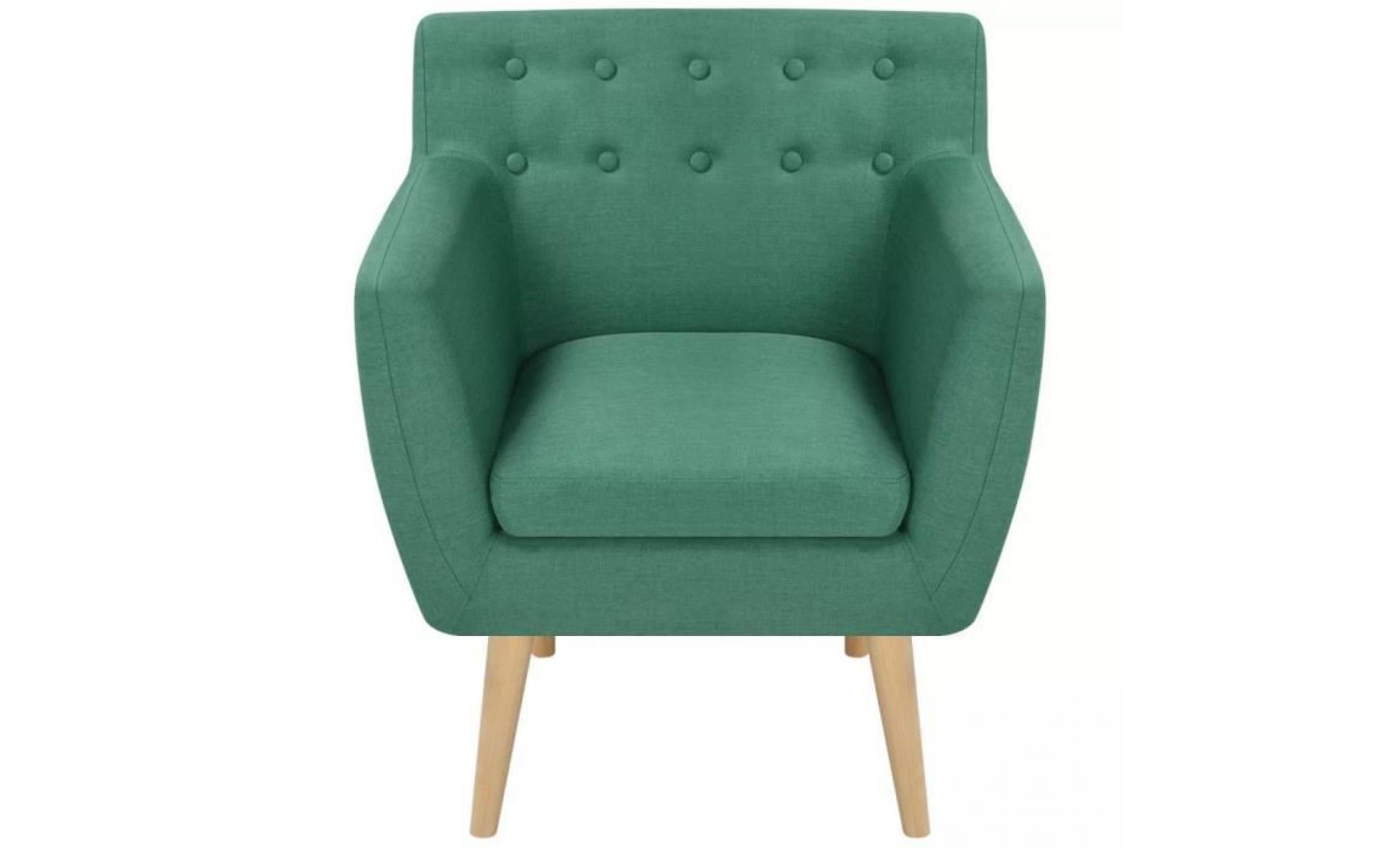 fauteuil tissu 67 x 59 x 77 cm vert pas cher