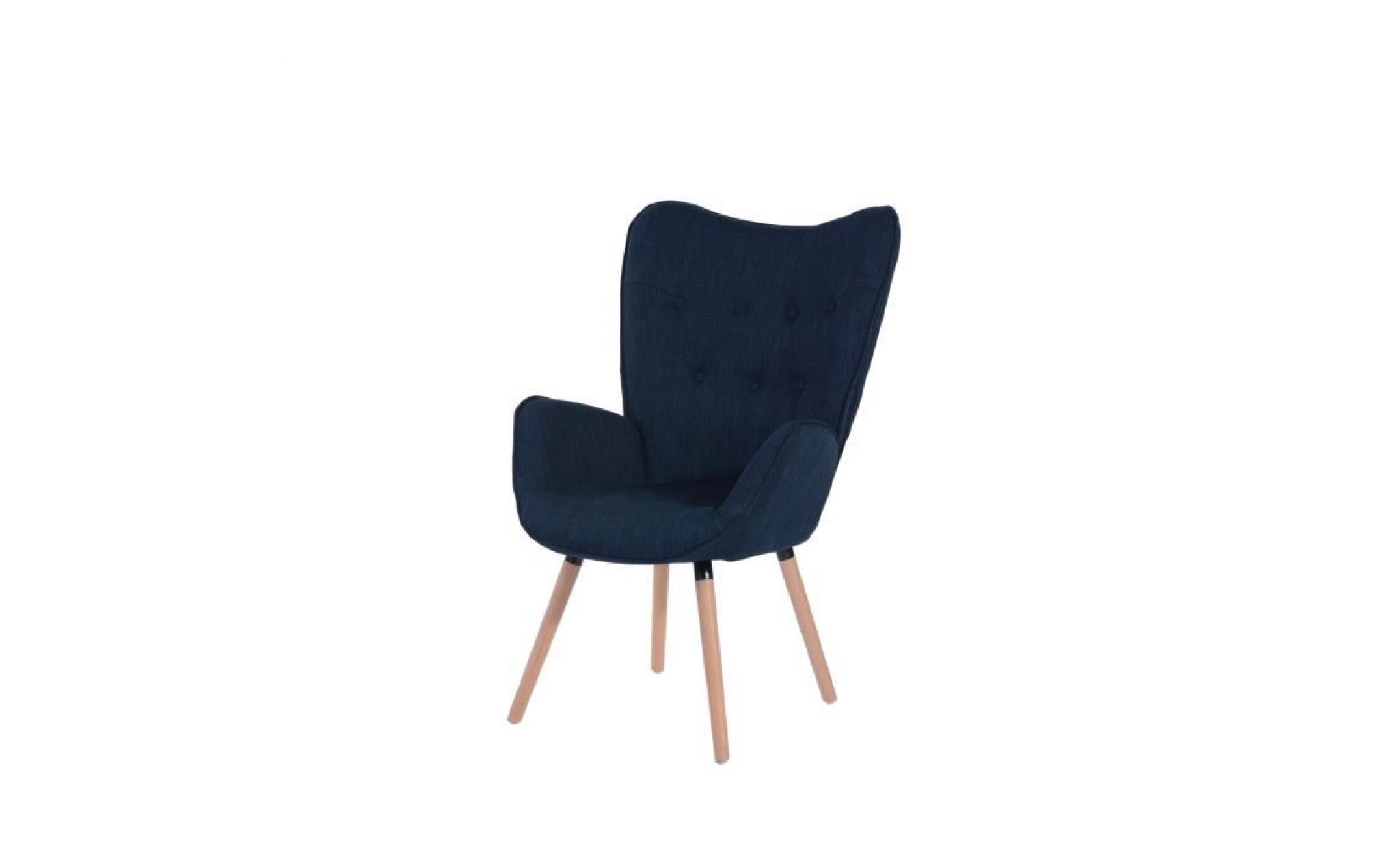 fauteuil   tissu bleu   contemporain   l 68 x p 73 cm