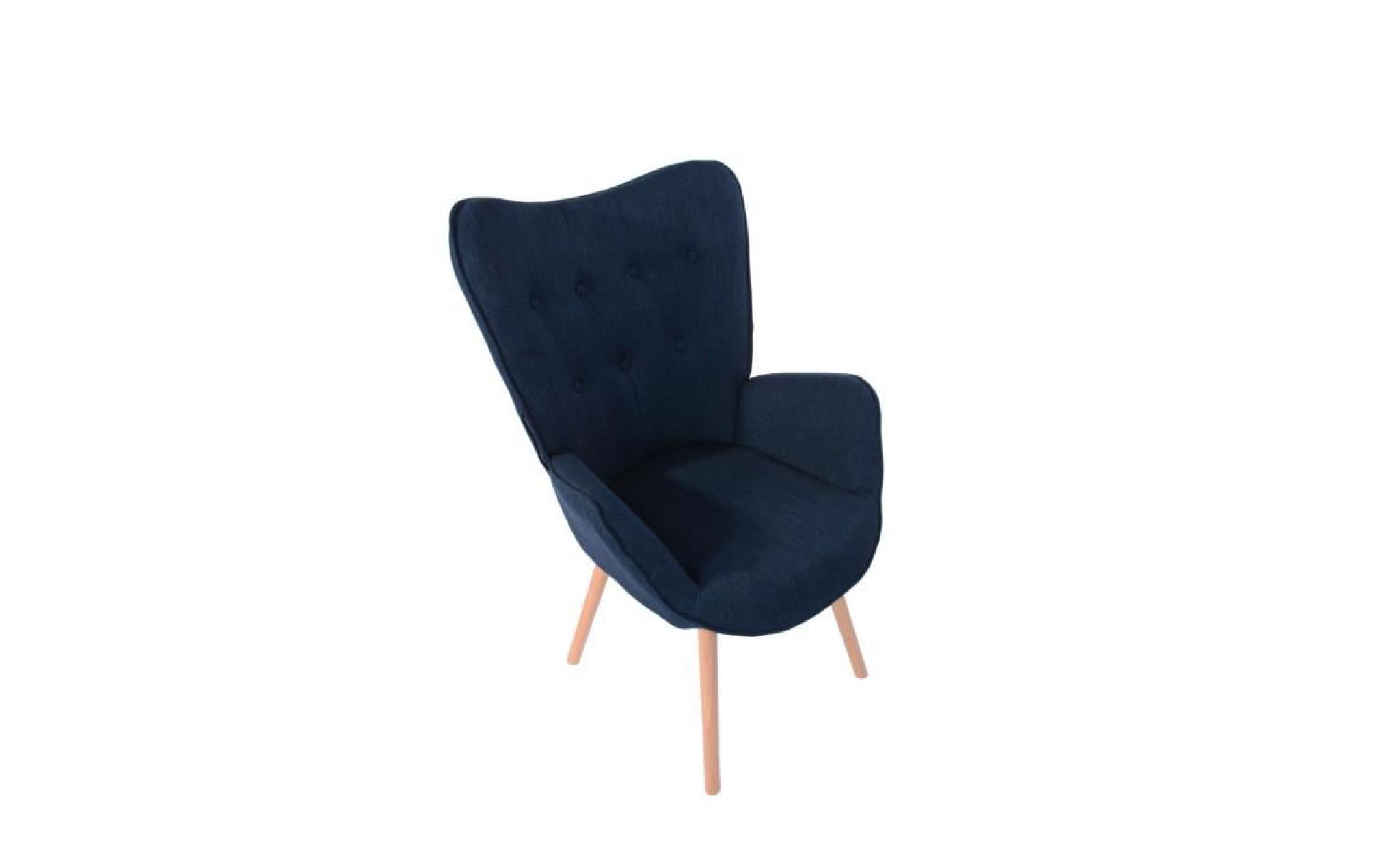fauteuil   tissu bleu   contemporain   l 68 x p 73 cm pas cher