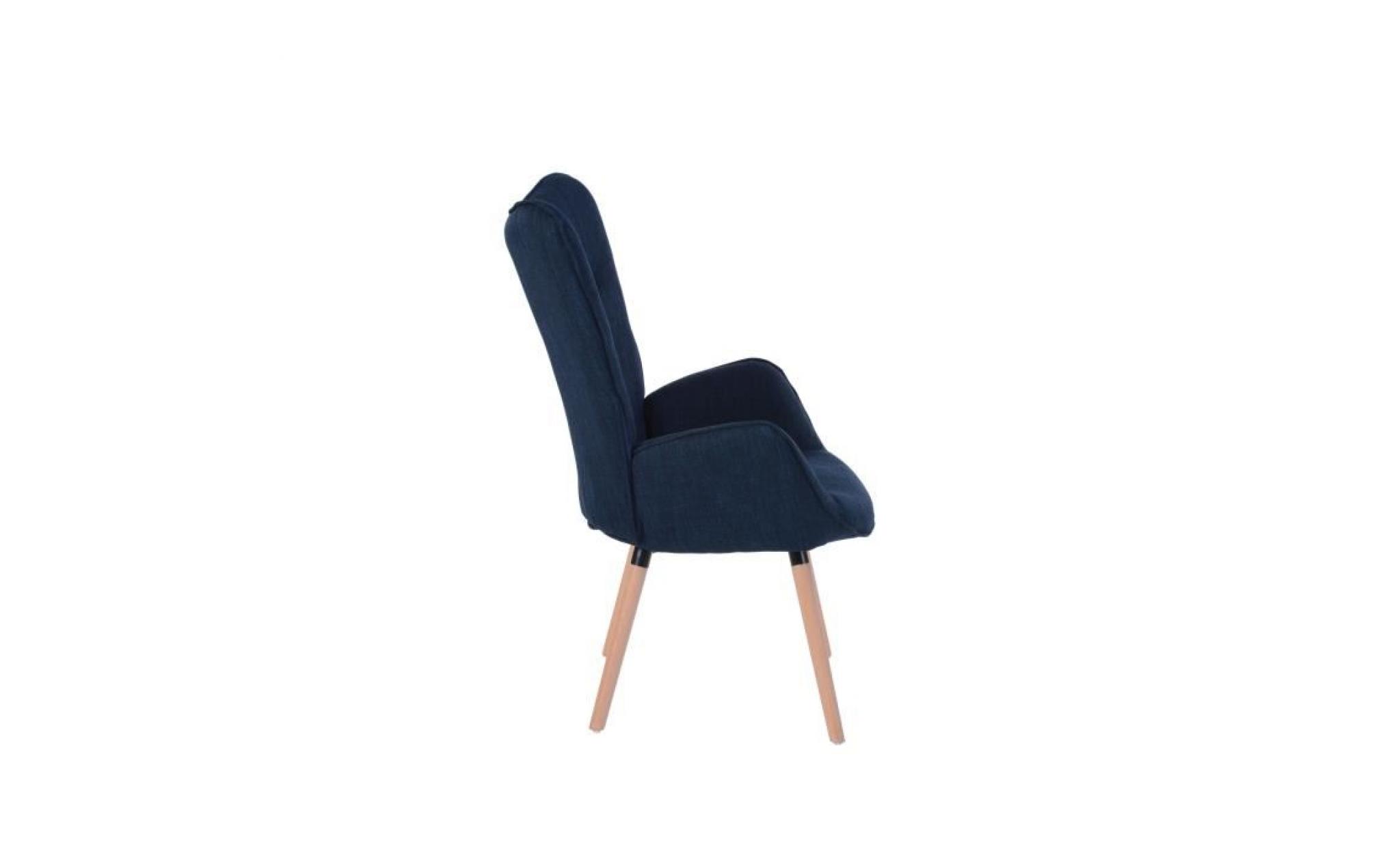fauteuil   tissu bleu   contemporain   l 68 x p 73 cm pas cher