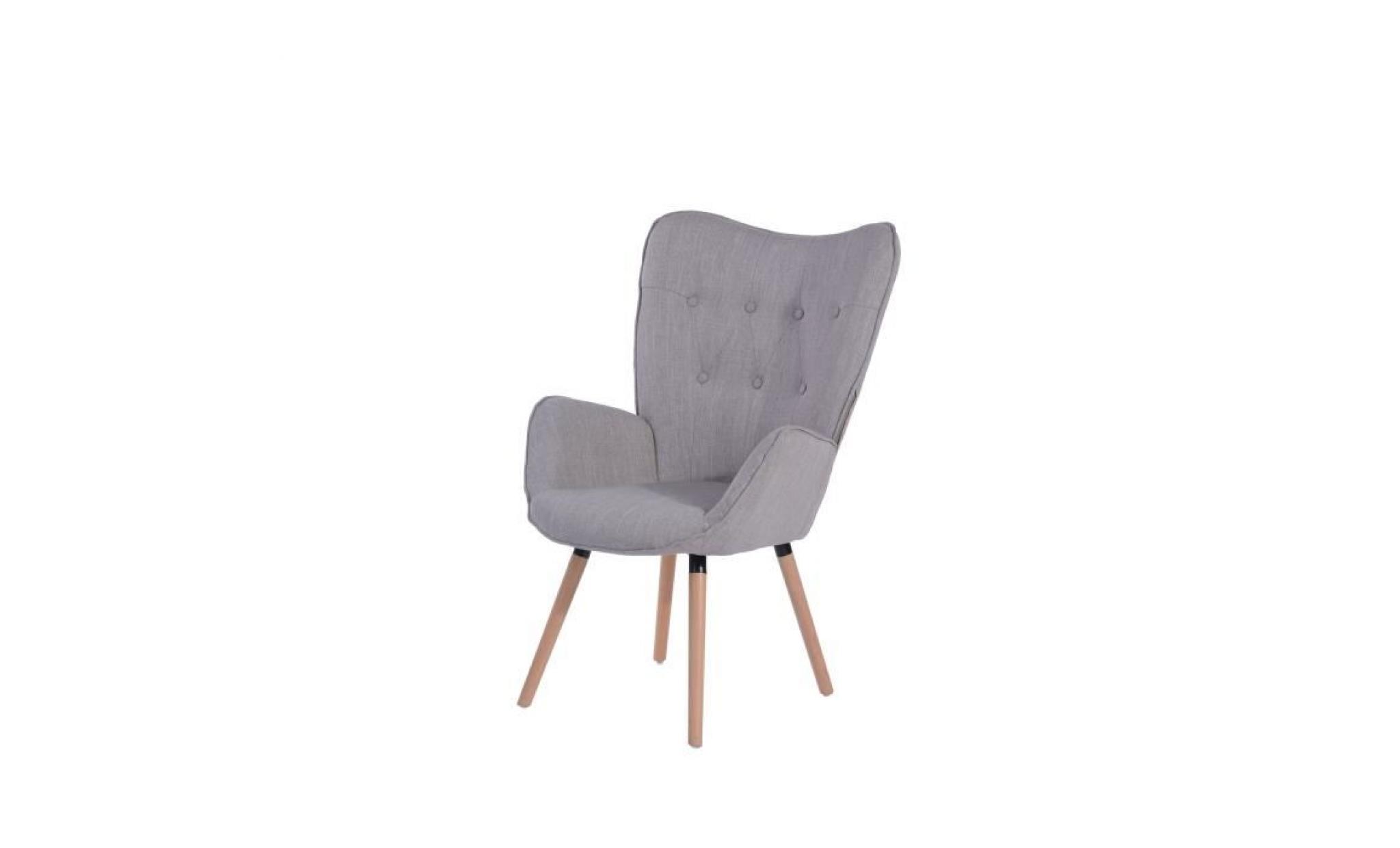 fauteuil   tissu gris clair   contemporain   l 68 x p 73 cm