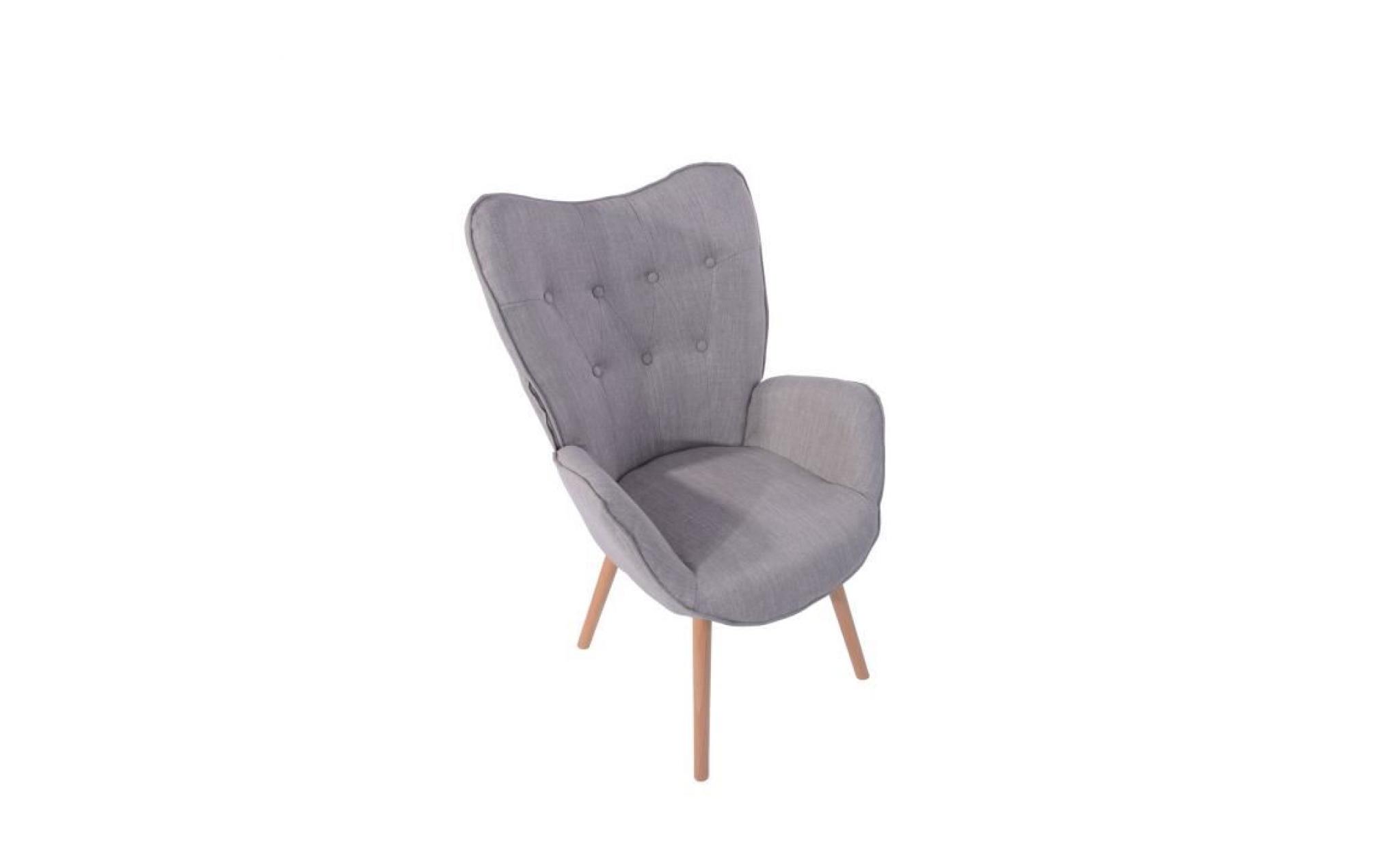 fauteuil   tissu gris clair   contemporain   l 68 x p 73 cm pas cher