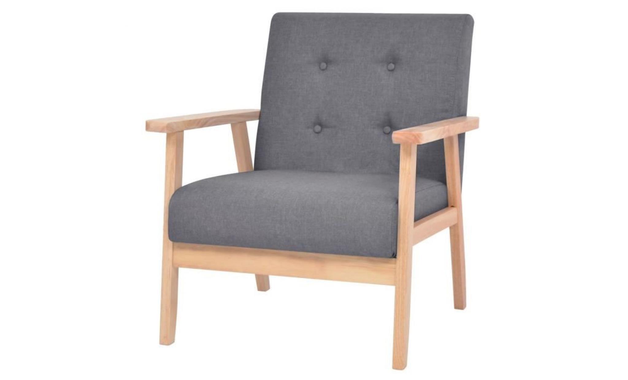 fauteuil tissu gris foncé  64,5 x 67 x 73,5 cm