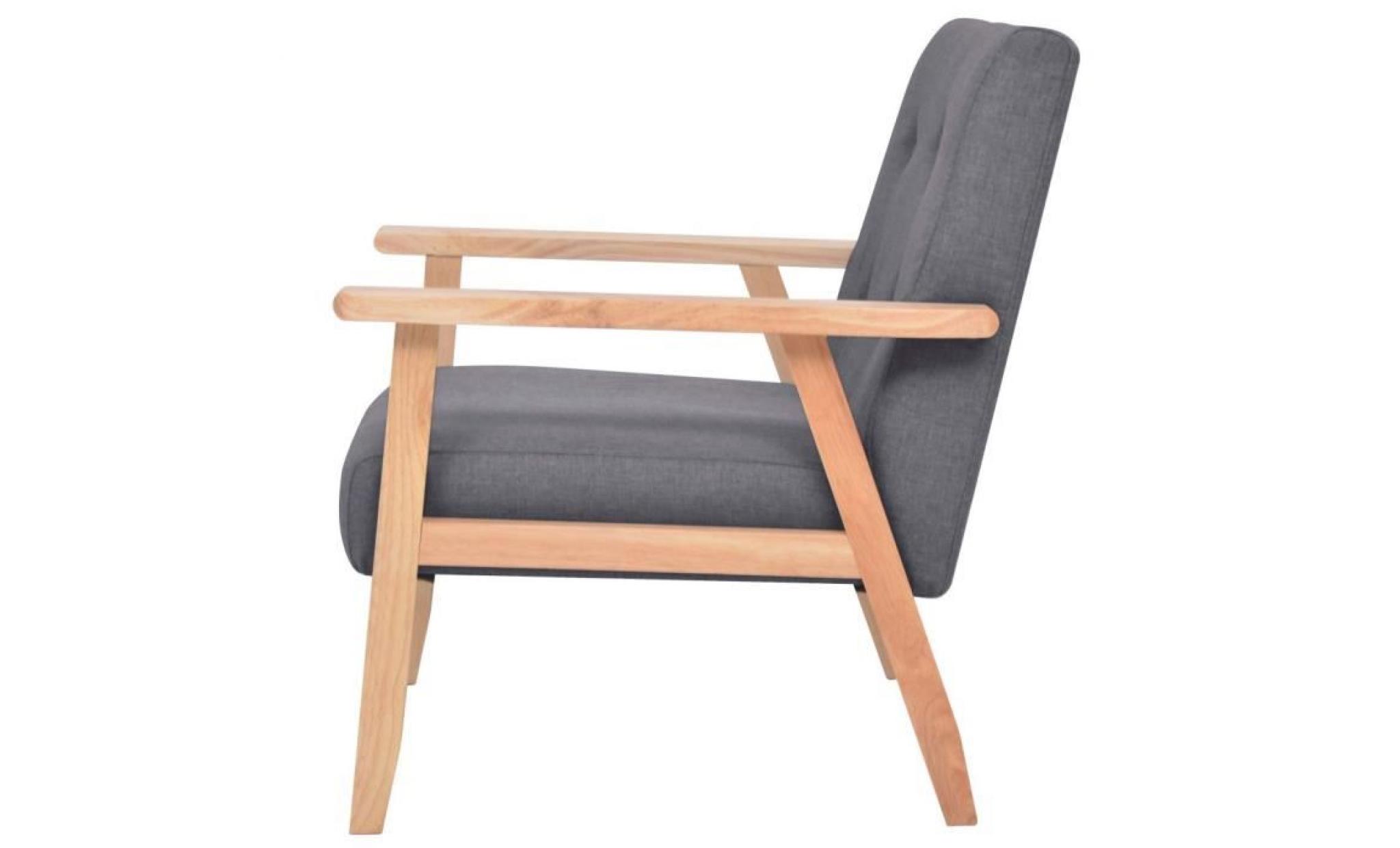 fauteuil tissu gris foncé  64,5 x 67 x 73,5 cm pas cher