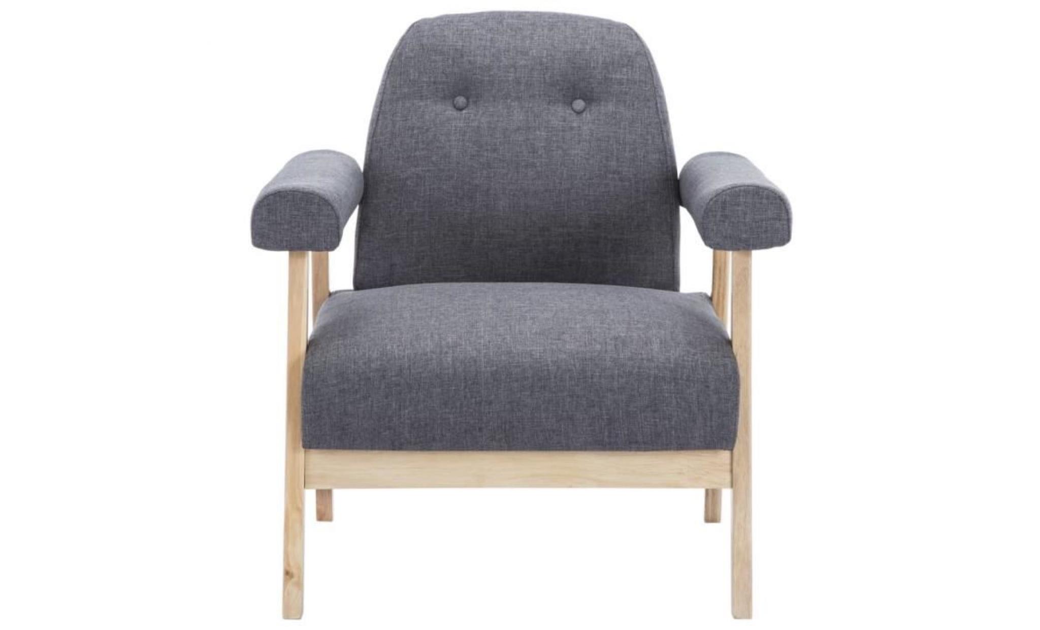 fauteuil tissu gris foncé 69 x 69 x 75 cm pas cher